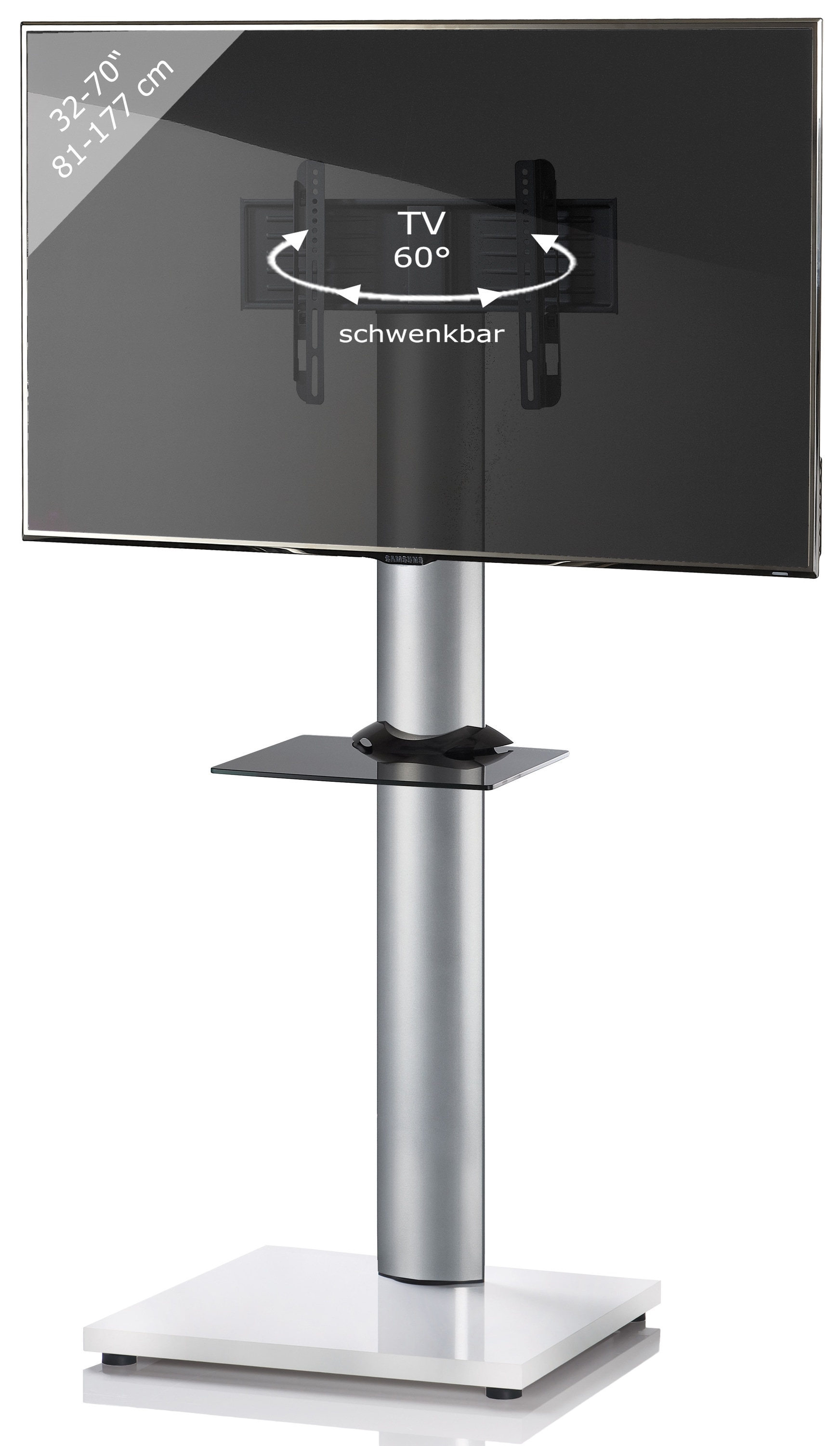 VCM TV-Rack "Universal TV Fernseh Ständer Standfuß Alu Onu ZW", (VCM Onu) günstig online kaufen