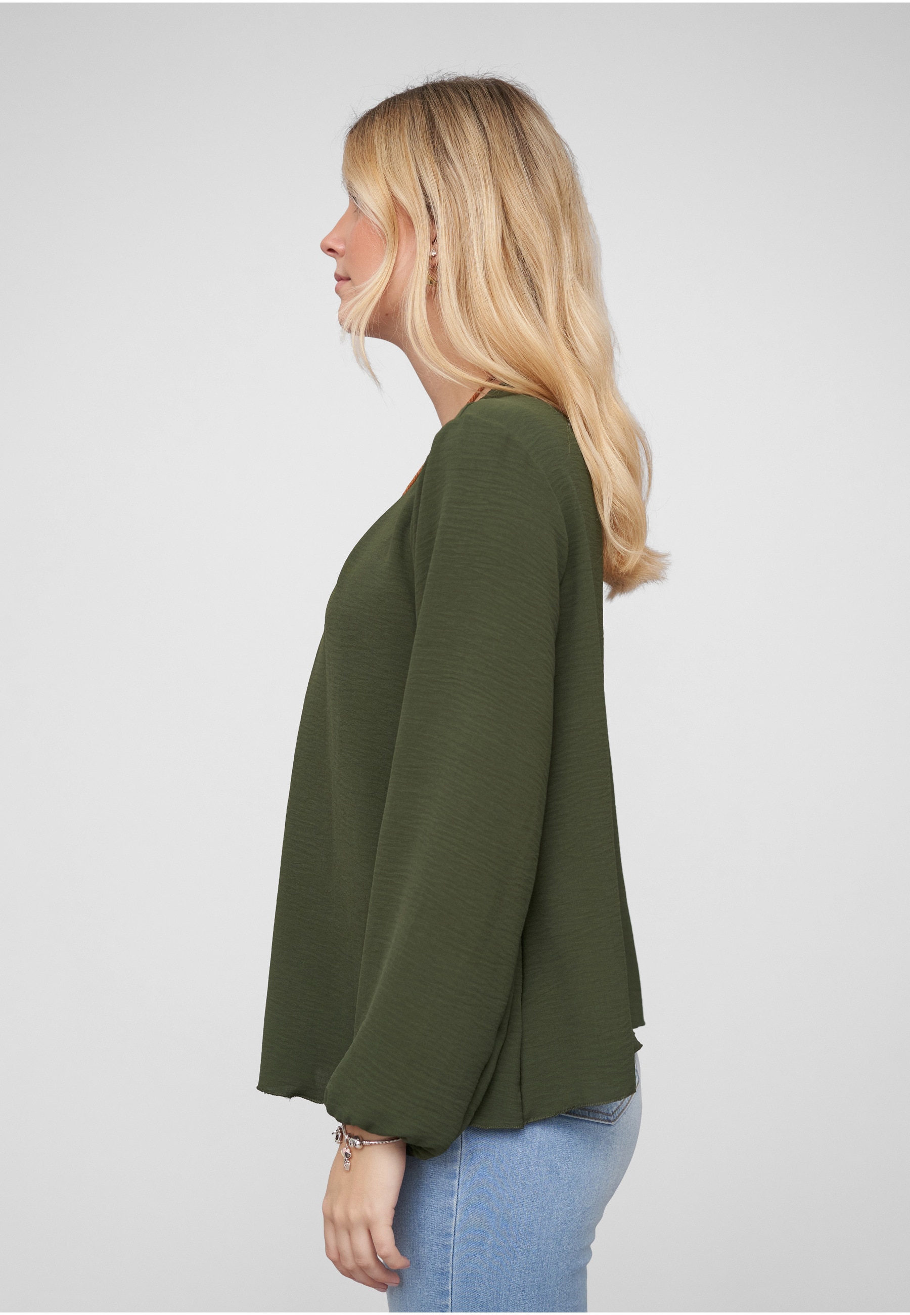 CLOUD 5IVE Klassische Bluse »CLOUD 5IVE Longsleeve Blouse with Necklace«