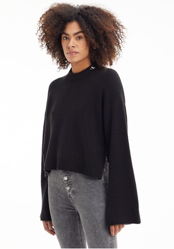 Calvin Klein Jeans Rundhalspullover »FLUFFY WIDE OPEN SLEEVES SWEATER«, im Vokuhila-Style kaufen