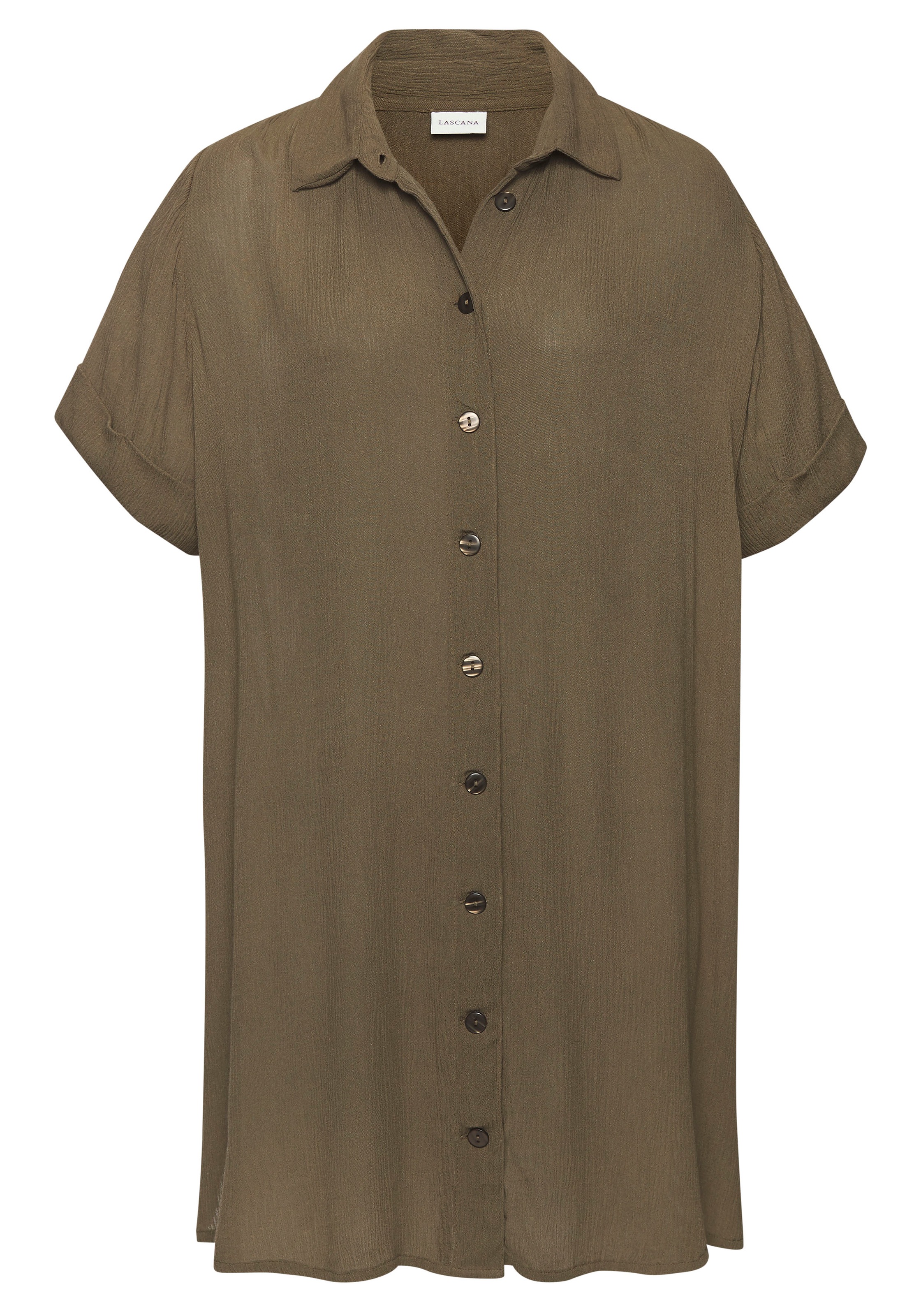 LASCANA Longbluse, mit Knopfleiste, Kurzarmbluse, Blusenkleid, sommerlich günstig online kaufen