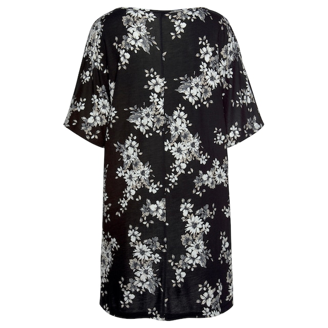 LASCANA Longshirt, mit dezentem Blumendruck, Shirtkleid mit weiten Ärmel  bestellen | BAUR