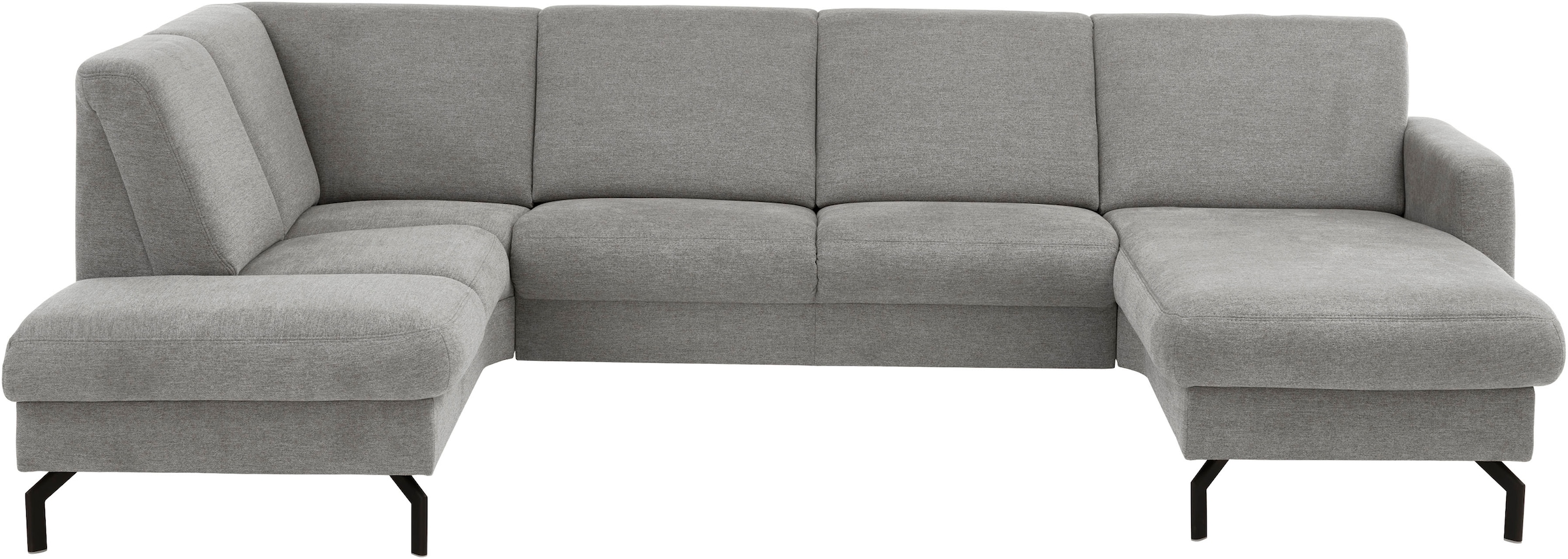 Die PlanBar Wohnlandschaft "PP-PF25099, U-Form, Breite 307cm" Wahlweise mit Kopfstützen, Stauraum und motorischer Vorziehbank