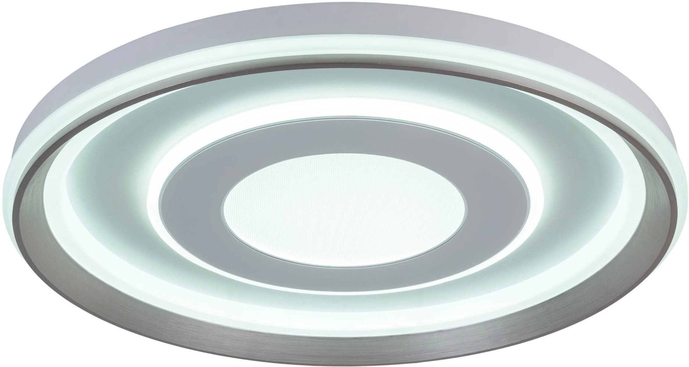 näve LED Deckenleuchte »Doira«, 1 flammig, Leuchtmittel LED-Modul | LED wechselbar, weiß/silber, dimmbar per Fernbedienung (inkl), CCT, Memory, Nachtlicht