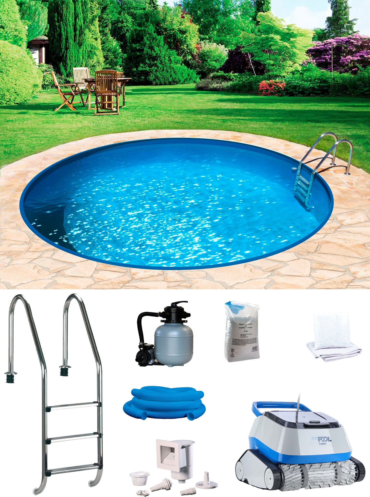 my POOL BWT Rundpool "POWER" inkl. Poolroboter POWER ONE4ALL günstig online kaufen