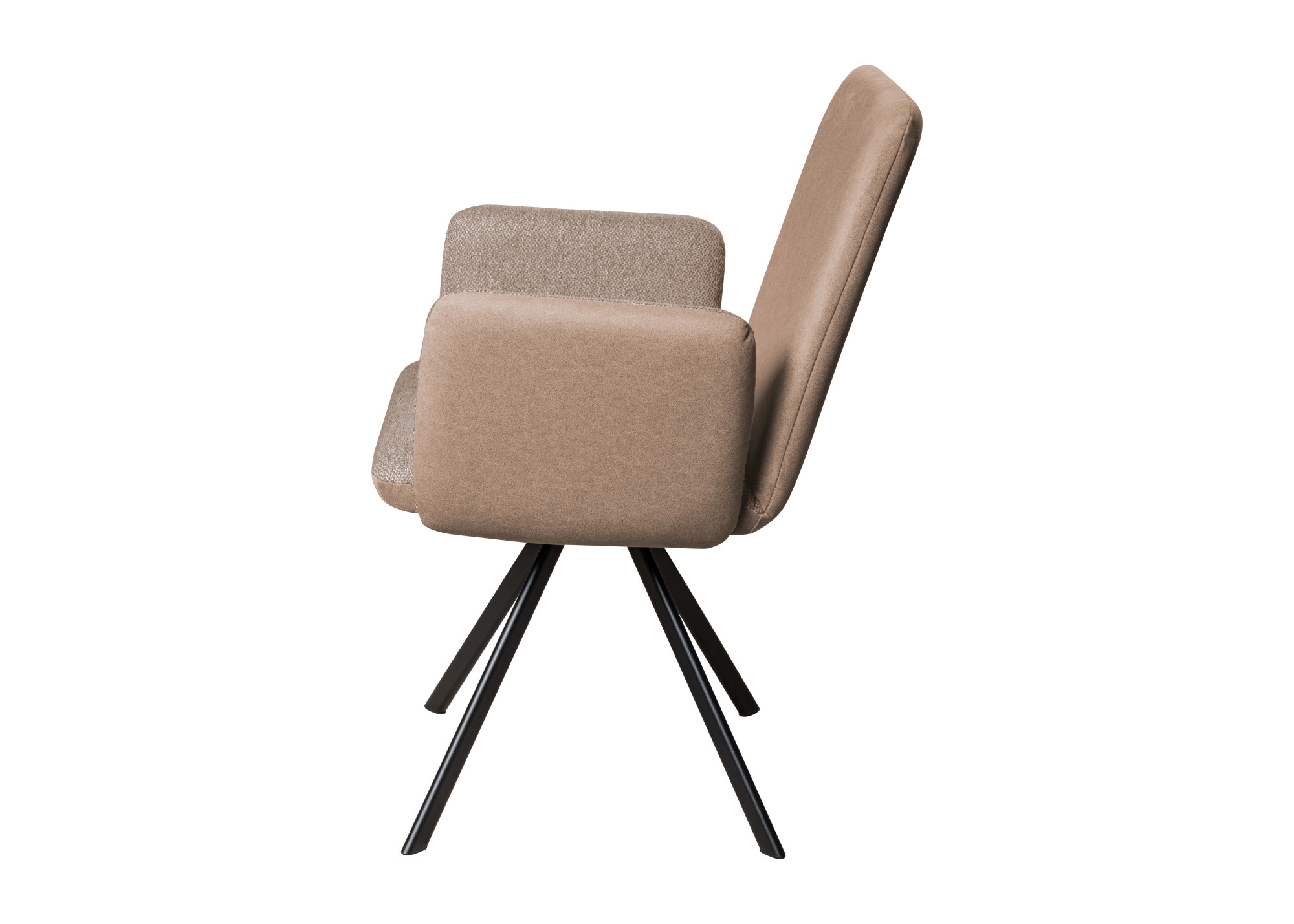 OTTO home Armlehnstuhl »Gabi Polsterstuhl, Esszimmerstuhl, Küchenstuhl, 4-Fußstuhl« () Gestell aus matt-schwarzem Flachmetall, stabil, 2-Stoff-Design