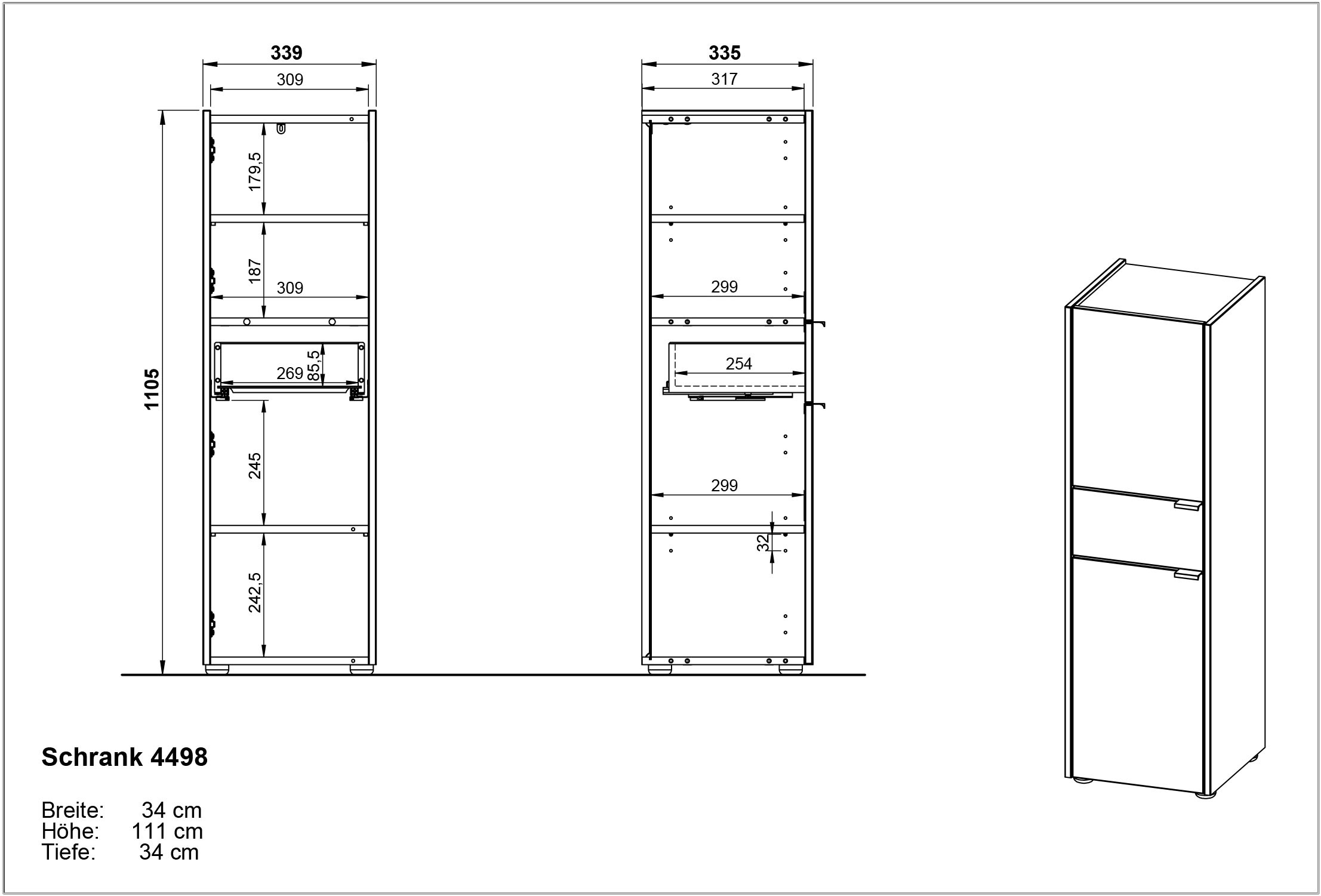 GERMANIA Badmöbel-Set »Ameca«, (4 St.), Badezimmer-Set aus Waschbeckenunterschrank, Spiegel, Kommode & Schrank