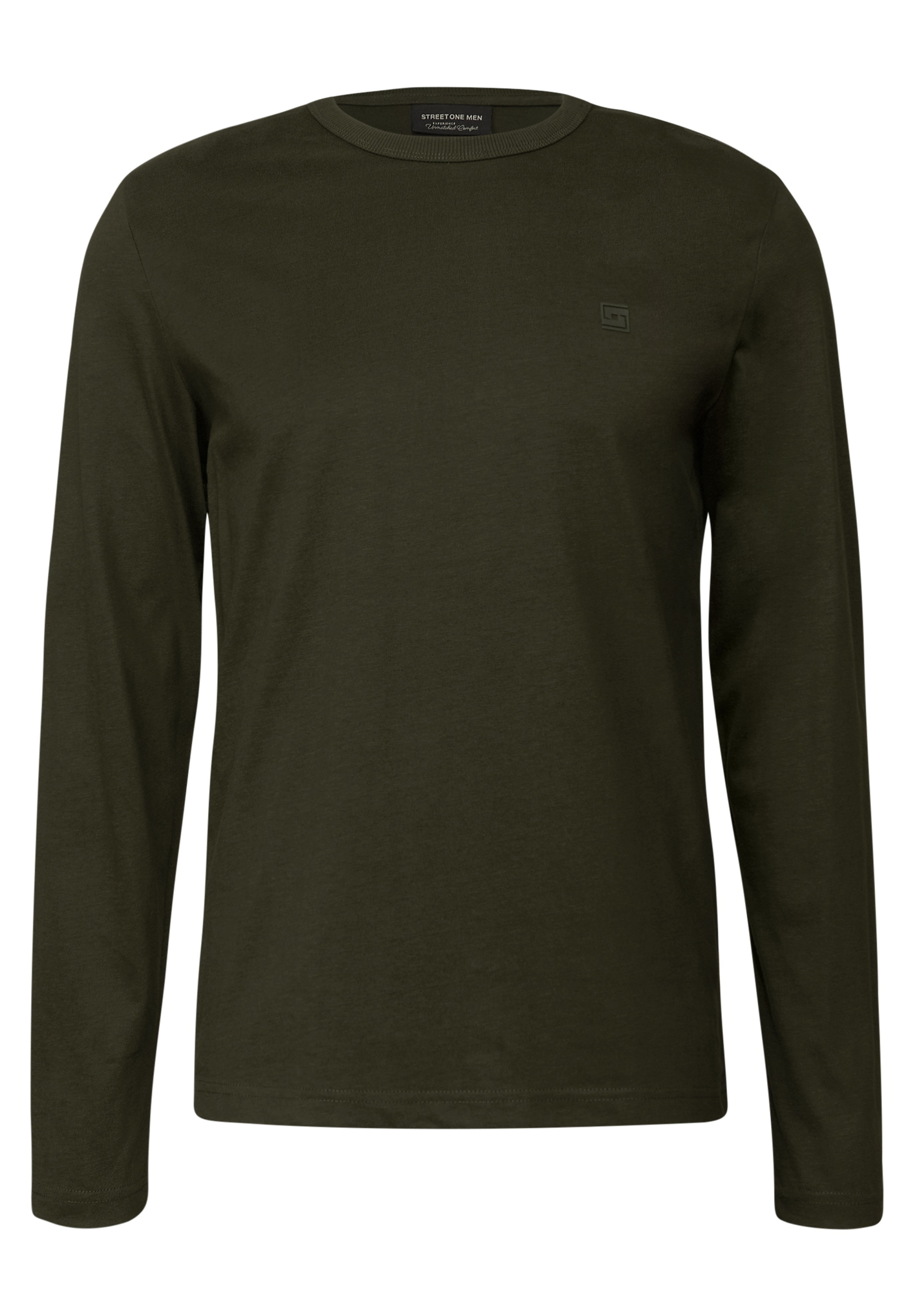 STREET ONE MEN Langarmshirt, aus reiner Baumwolle