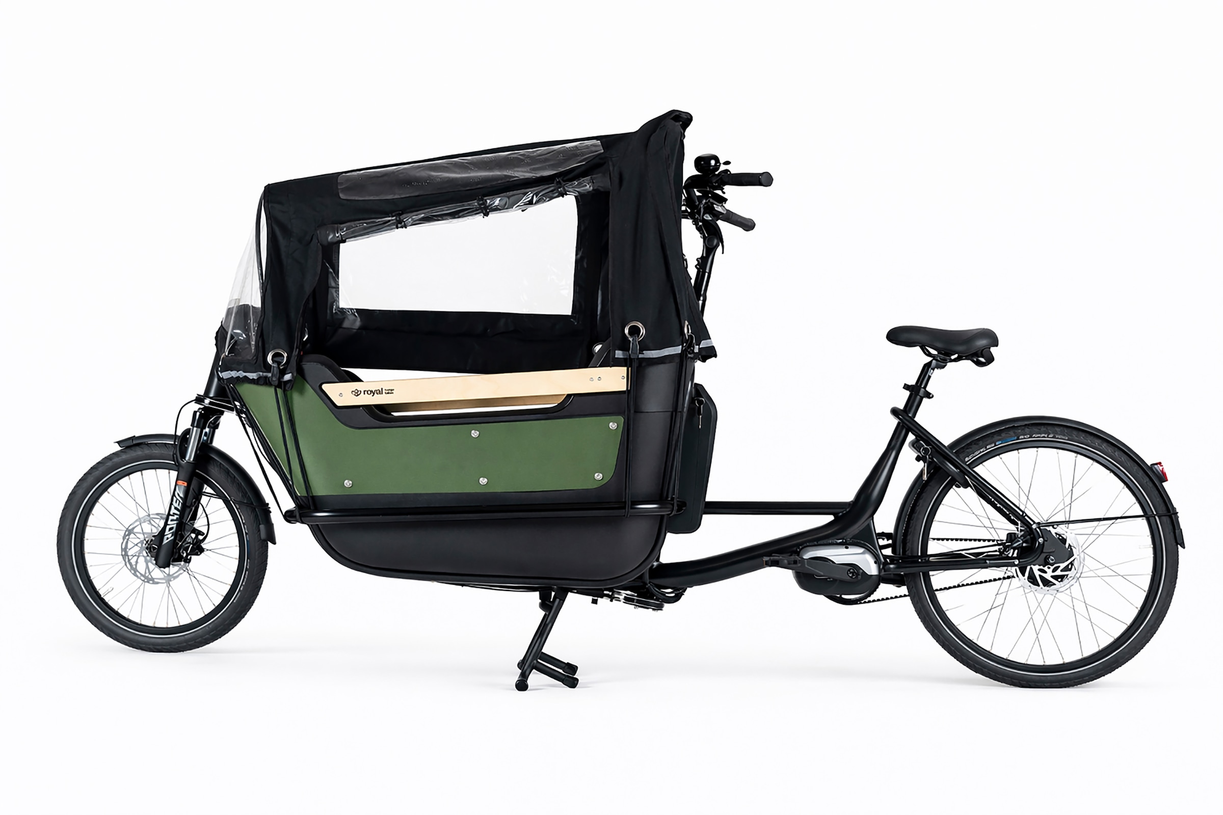 Royal Cargo Bikes »Cargo 2W Premium Plus Long 17,5Ah / 630 Wh 20 / 26 Zoll grün« 0 Gang ENVIOLO NuVinci Schaltwerk Nabenschaltung Mittelmotor 250 W