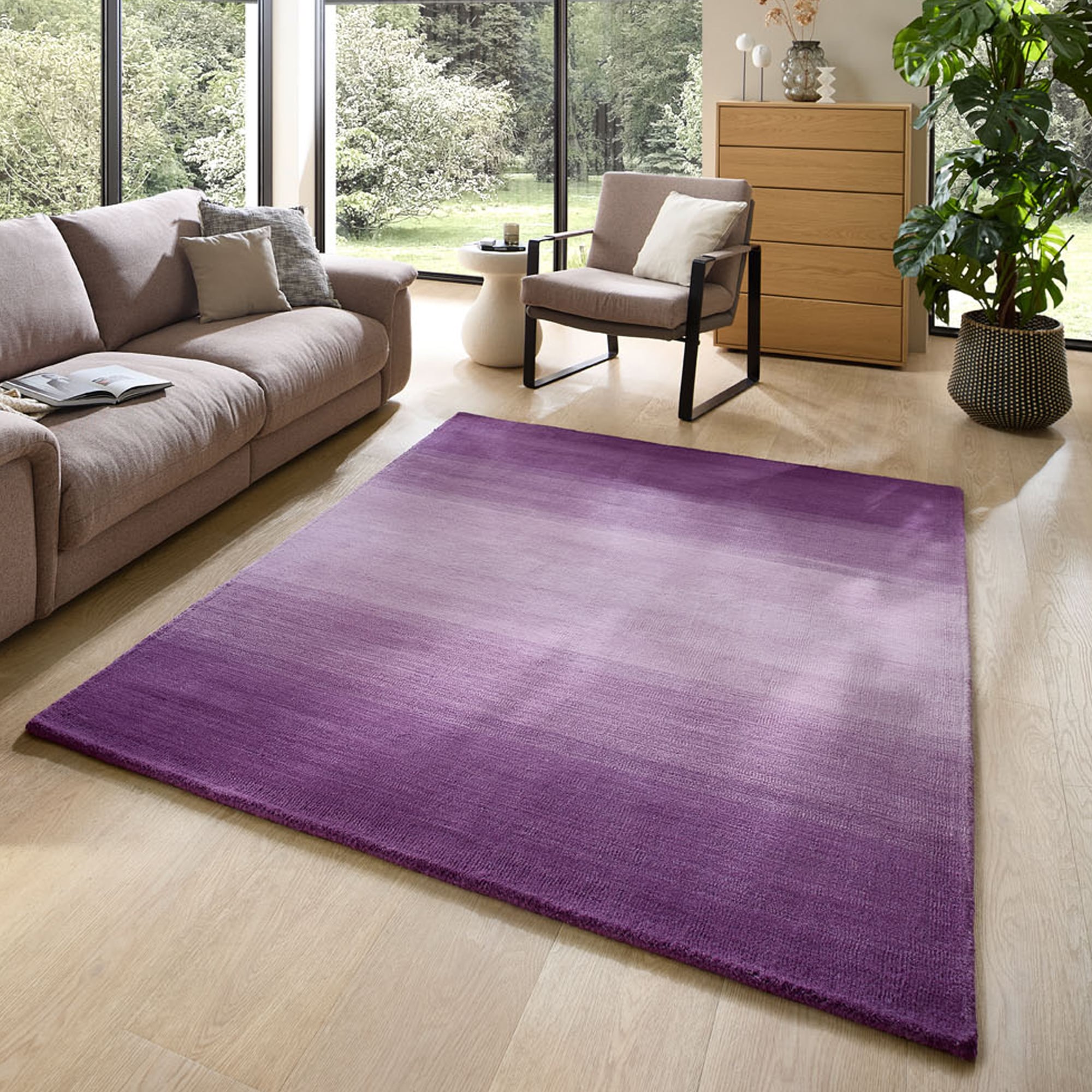 THEKO Wollteppich "Wool Comfort" rechteckig 15 mm Höhe Handweb Teppich, reine Wolle, handgewebt, brilliante Farben, Scandi