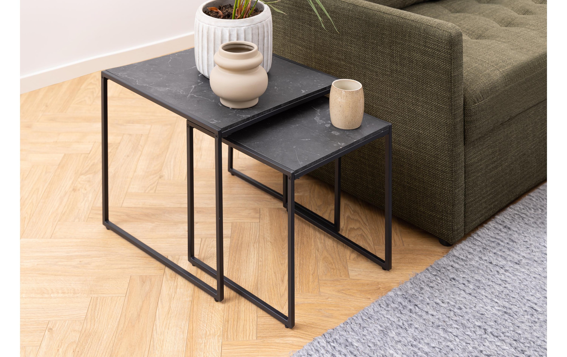 AC Design Beistelltisch »Infinity 2 Stück Schwarz«