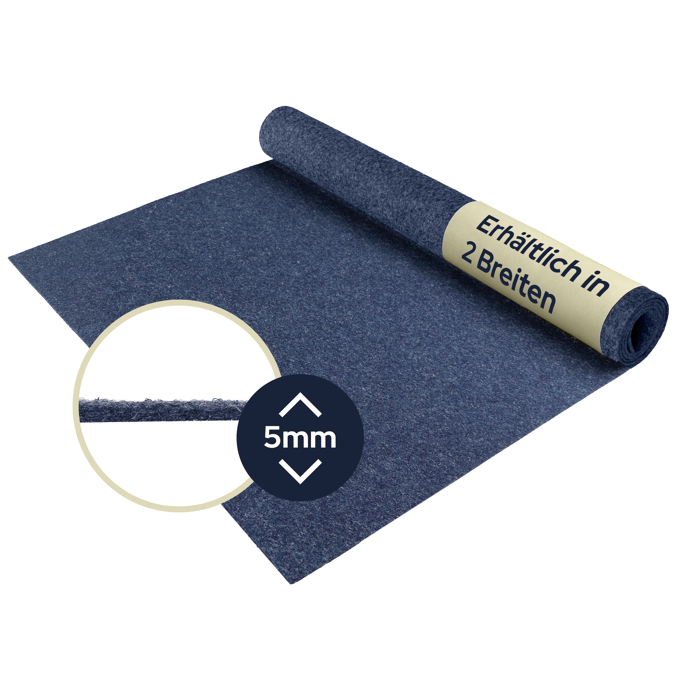 Primaflor-Ideen in Textil Teppichboden »Nadelfilz REWIND«, rechteckig, Breite 200 cm, Uni Farben, robust & strapazierfähig