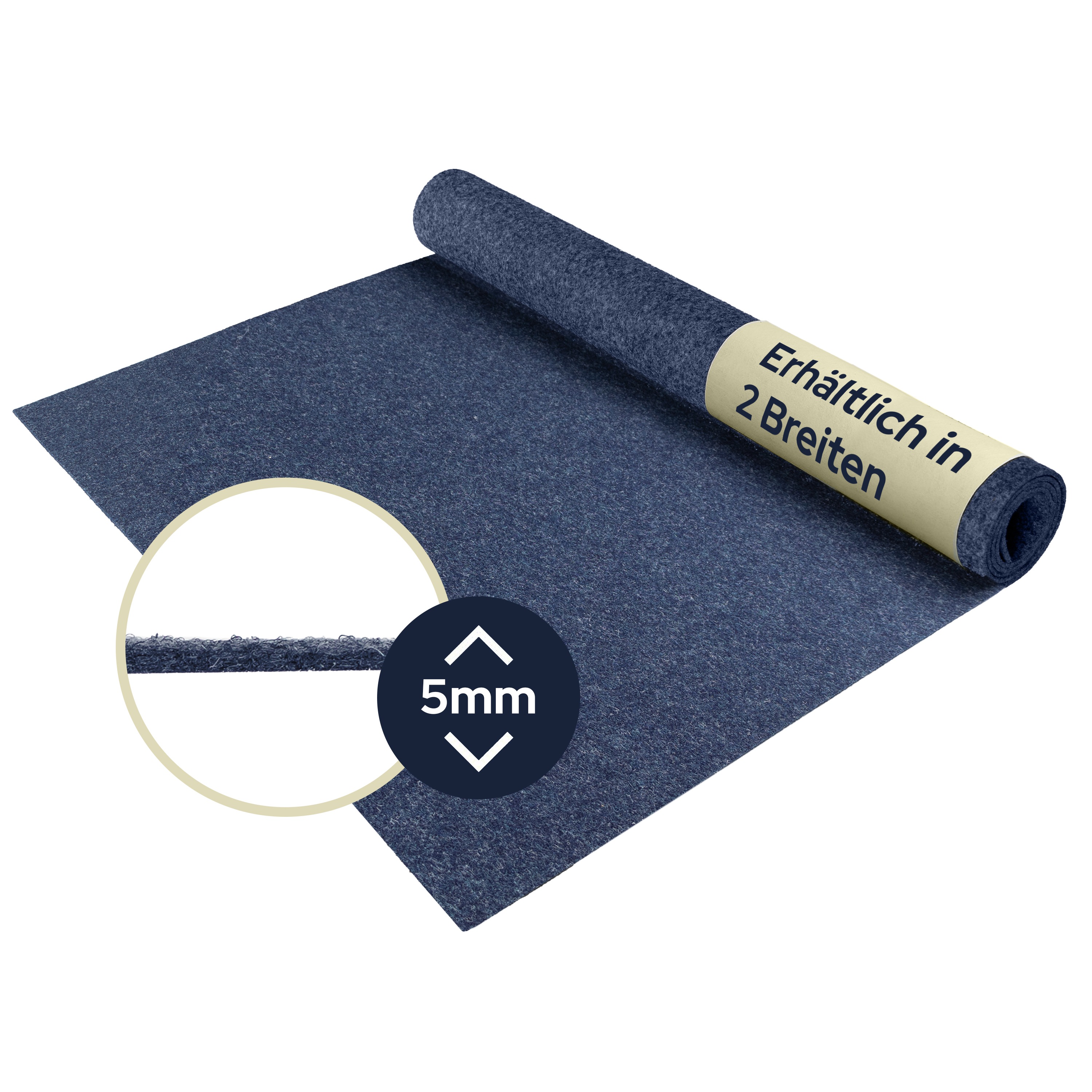 Thumbnail - Primaflor-Ideen in Textil Teppichboden "Nadelfilz REWIND, Made in Belgium", rechteckig, 5 mm Höhe, Breite 200 cm, Uni Fa...
