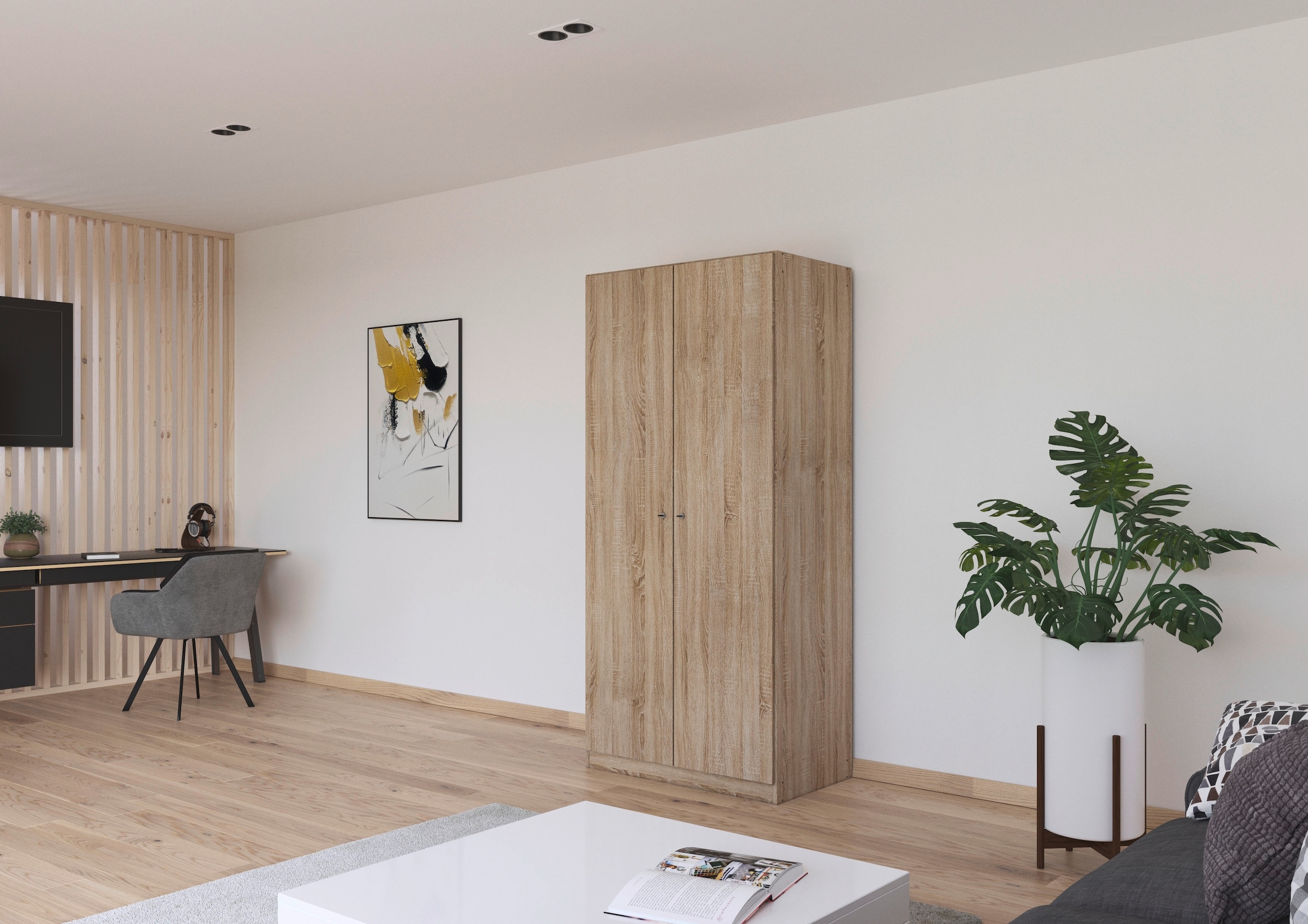 rauch Kleiderschrank »Schrank Garderobe Garderobenschrank Putzschrank Wäscheschrank BERGHEIM« Breite/Höhe/Tiefe: 91/197/54 cm,  viel Stauraum, abschließbar mit gesamt 4 Schlüsseln, MADE IN GERMANY