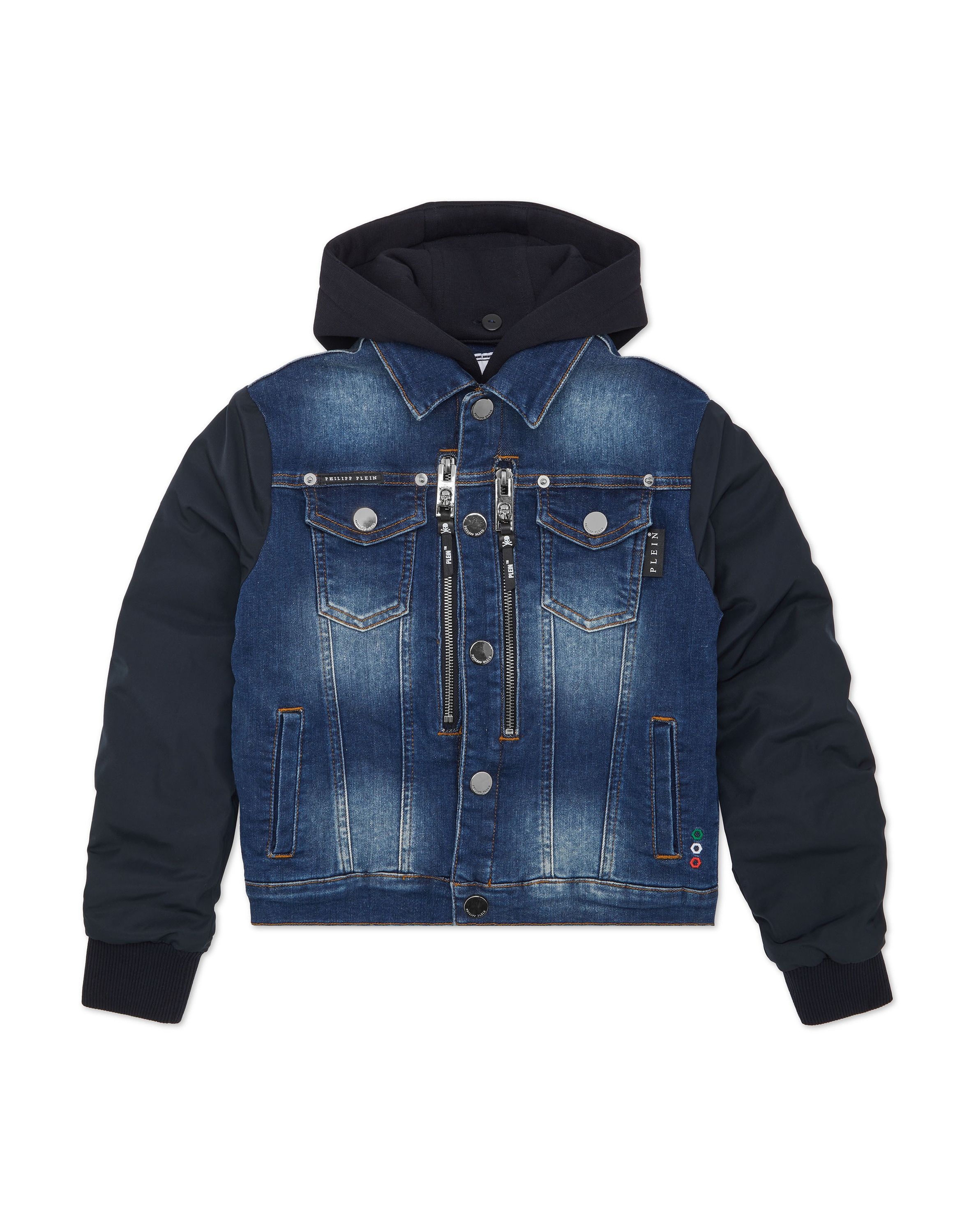 PHILIPP PLEIN Jungen Jeansjacke "Racing"08hs, blaushark, Gr. 10, Obermaterial: 6% Elastomultiester, 92% Baumwolle, 2% Elasthan; Futter: 65%