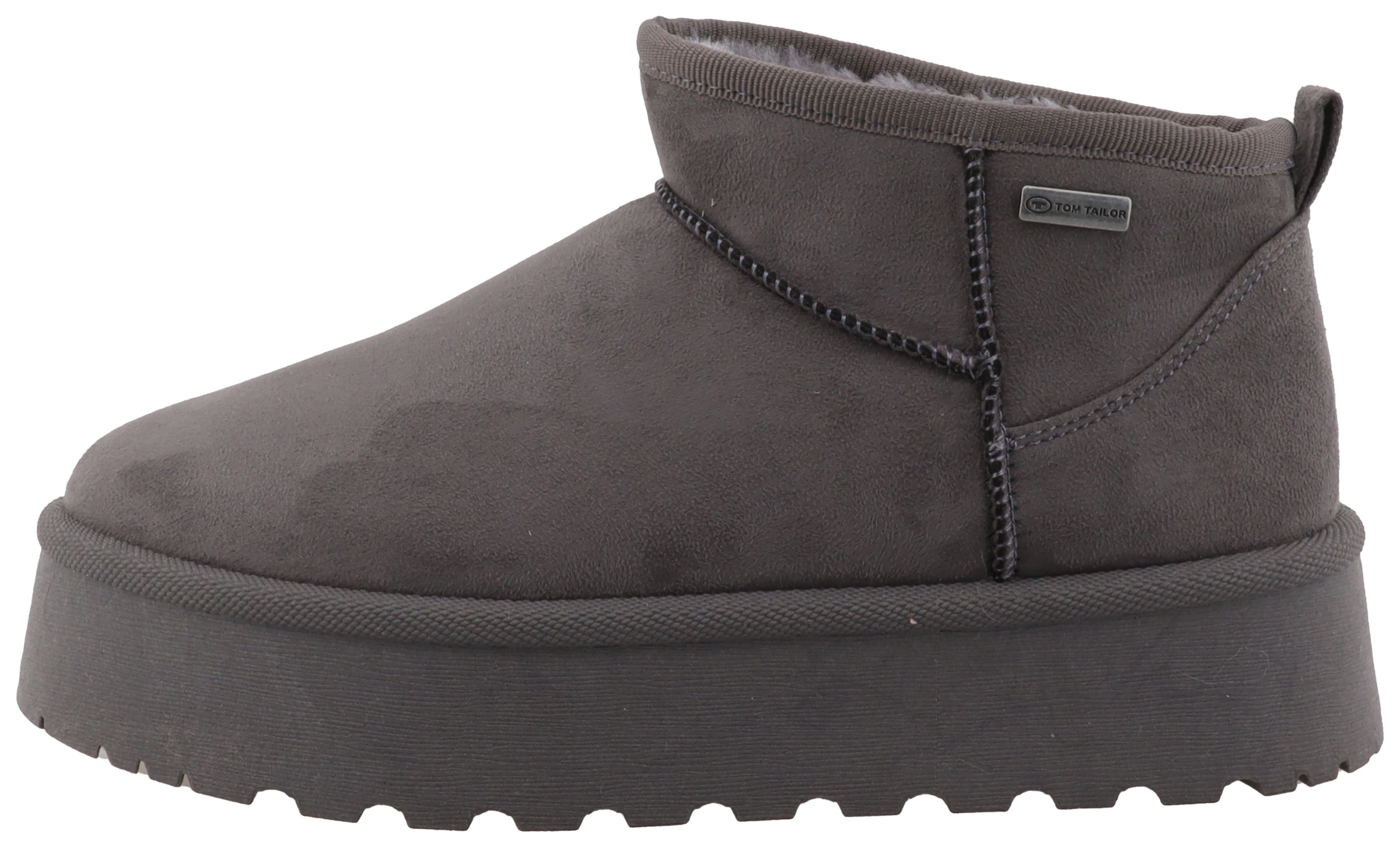 TOM TAILOR Winterboots, Plateau, Schlupfboots, Hausschuh mit modischen Ziernähten