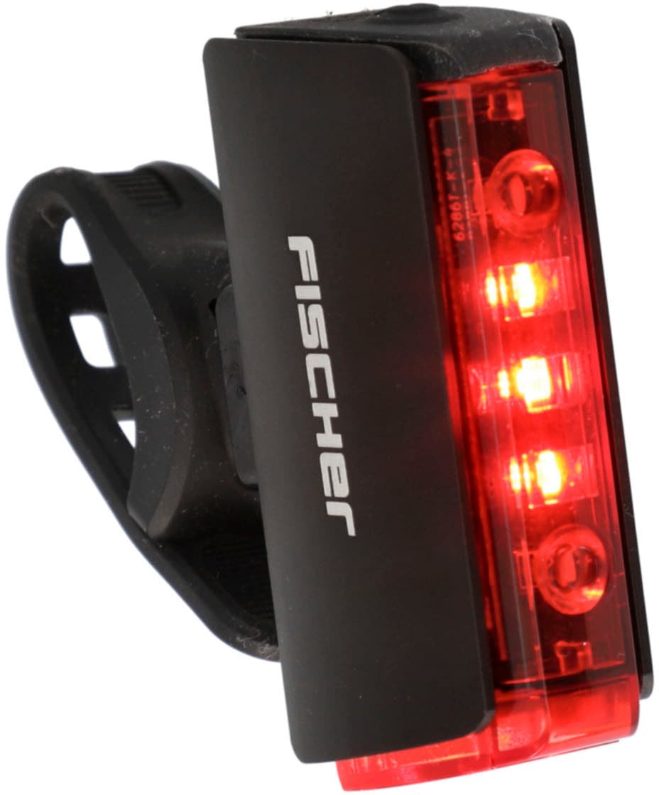 FISCHER FAHRRAD Fahrrad-Rücklicht "Display Akku Rücklicht TWIN STOP"schwarz, Fahrradlampen
