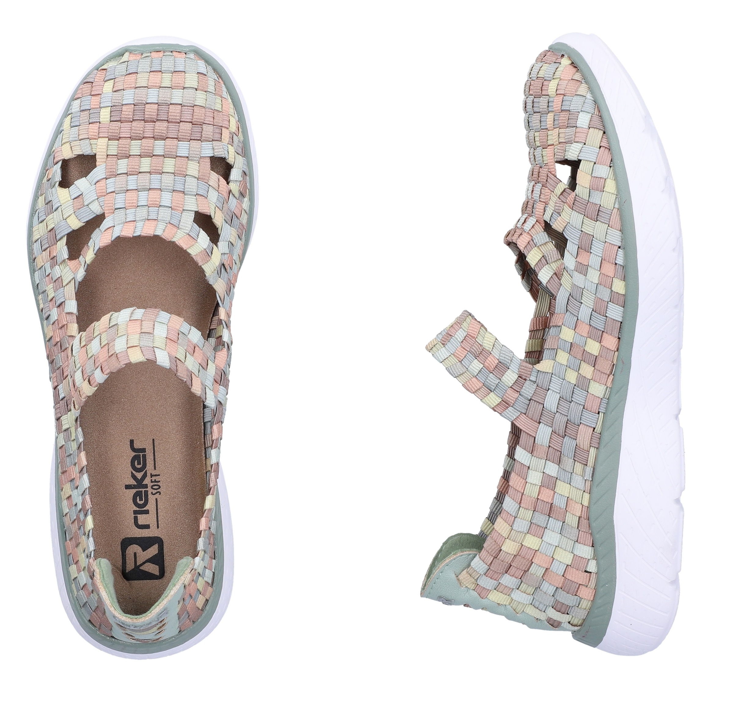 Rieker Riemchenballerina  Slipper, Schlupfschuh mit MemoSoft-Innensohle