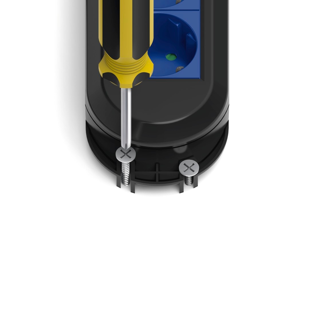 Hama Steckdosenleiste »Steckdosenleiste 3 fach mit Schalter, zum Aufhängen, Wandmontage« 3-fach (Ein- / Ausschalter | Schalterbeleuchtung Schutzkontaktkupplung Kabellänge 1,5 m) Mehrfachsteckdose, 1,5 m, Kunststoff, Kabelmanagement