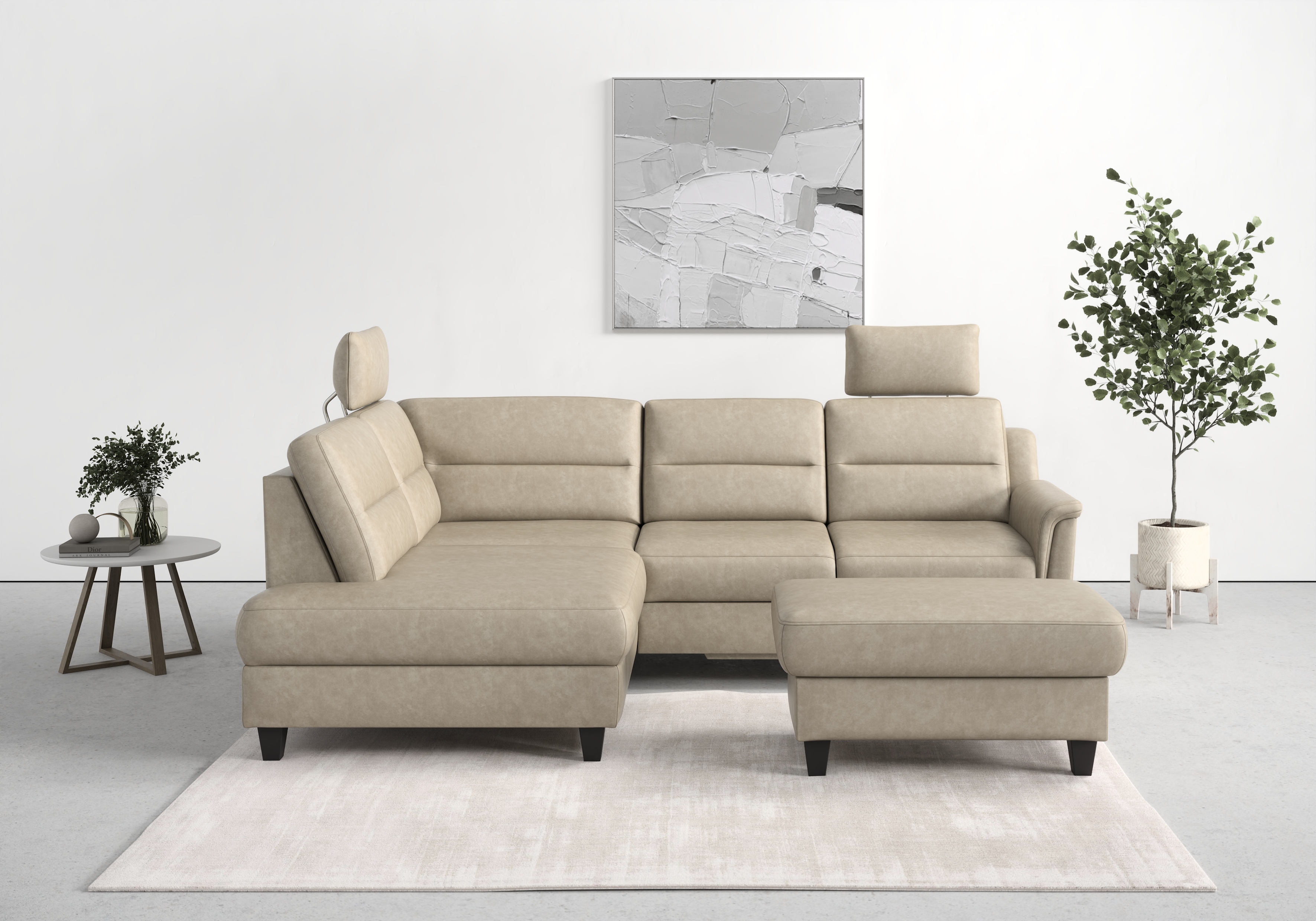 sit&more Ecksofa "Farö L-Form" inklusive Federkern, wahlweise mit Schlaffunktion und Bettkasten