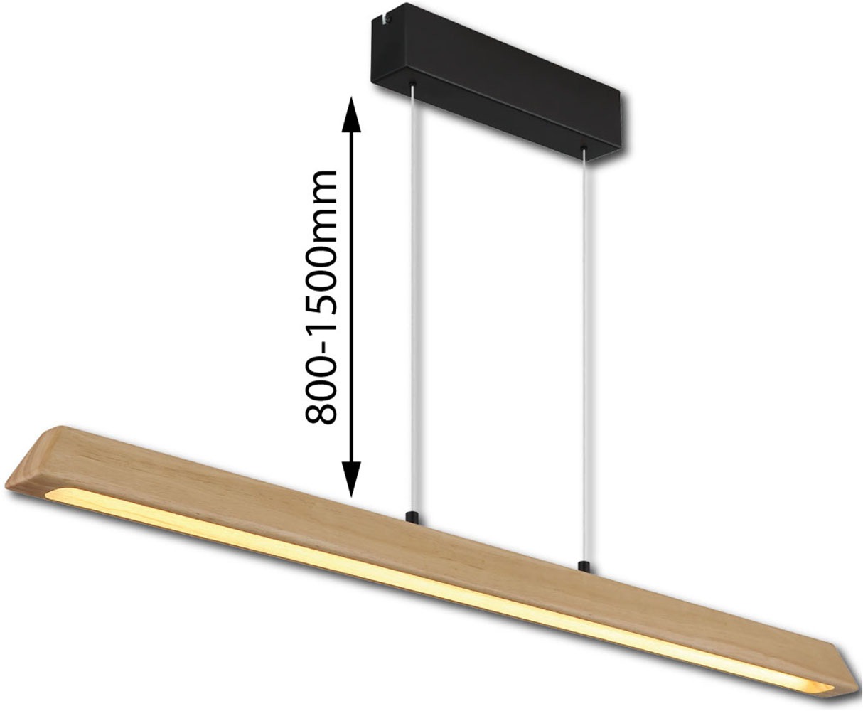 GLOBO LIGHTING Hängeleuchte »MELBA« LED-Modul 1 Stk. Schwarz Holz Hängeleuchte Touchdimmer LED CCT, höhenverstellbar