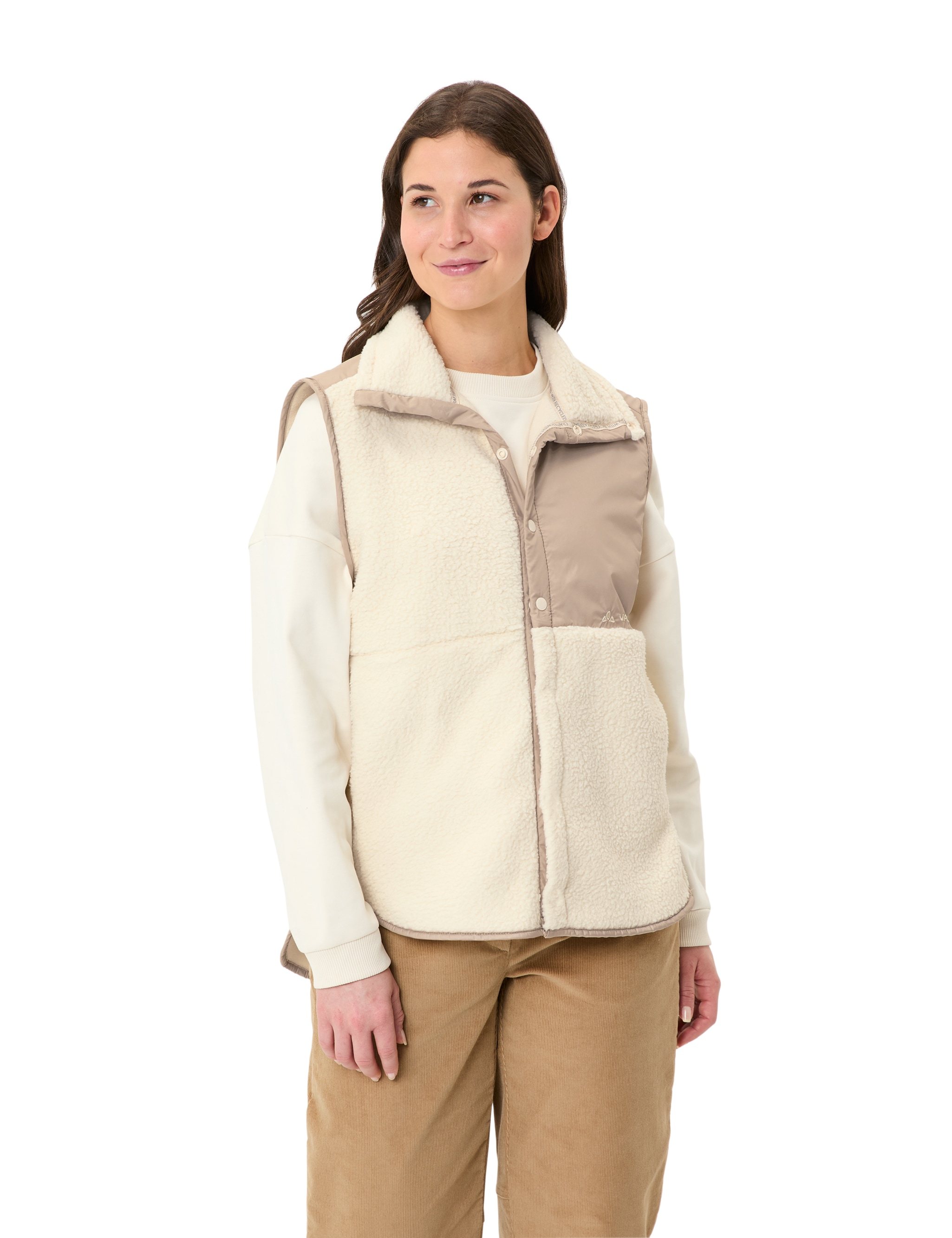 VAUDE Fleeceweste "WOMENS NAJUN FLEECE VEST" weiter Schnitt, sportlicher Stil, mit seitlichen Schlitzen