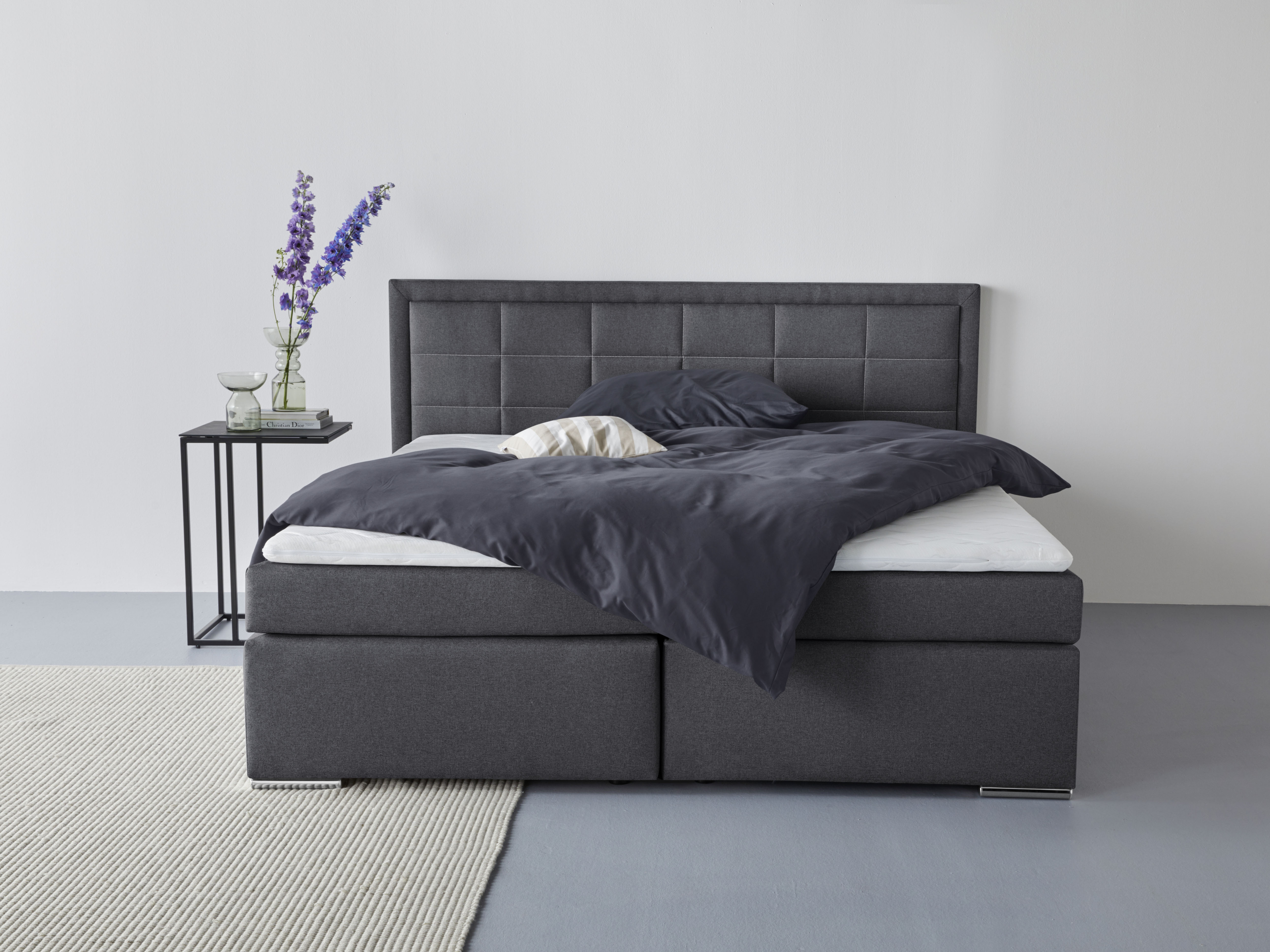 COLLECTION AB "ATHENA, Polsterbett wahlweise mit Bettkasten, Strukturstoff-Bezug" Bonnell- oder Taschenfederkernmatratze H2,H3,H4, 140x200/180x200cm