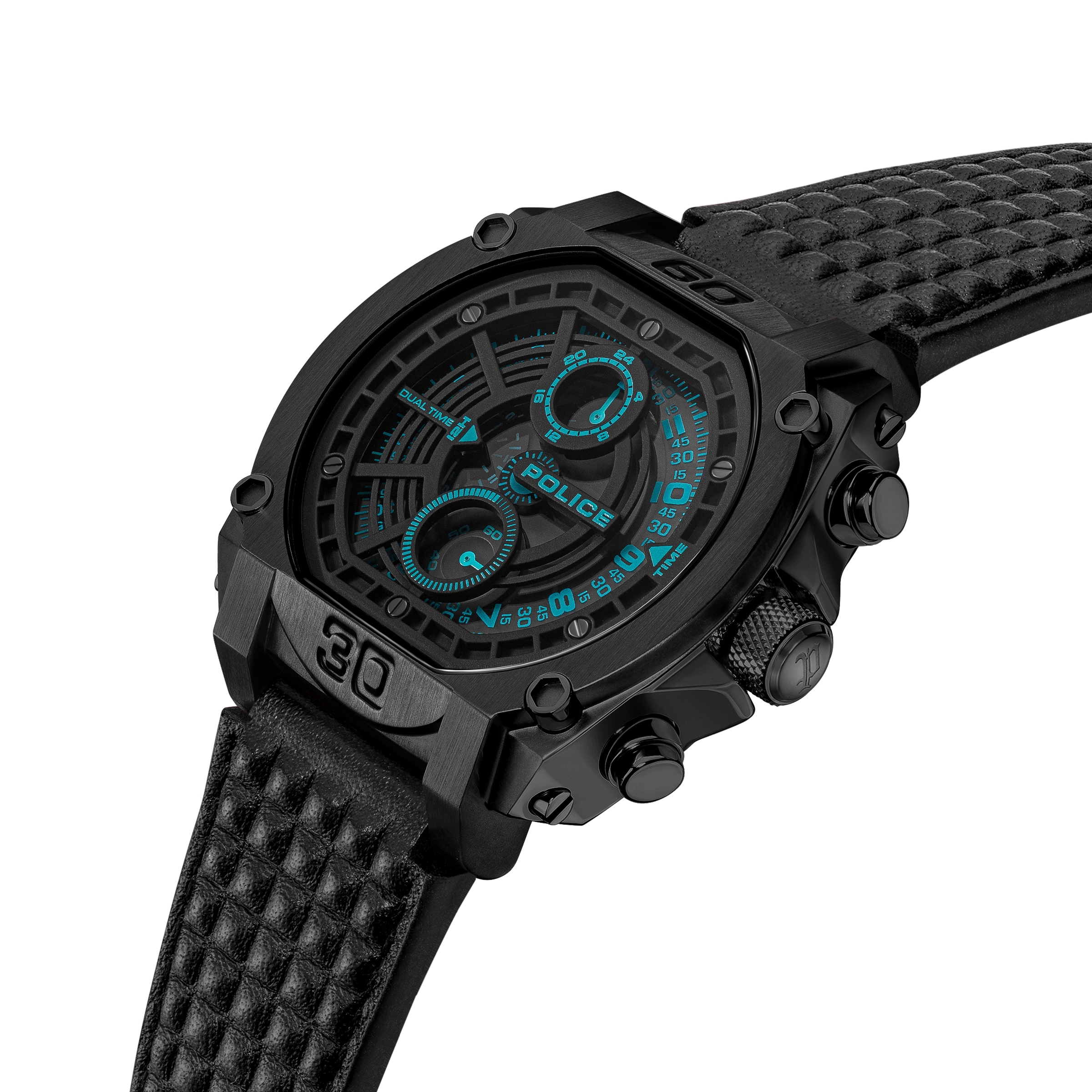 Police Quarzuhr »Norwood« Armbanduhr, Herrenuhr, Lederarmband, analog, 12/24-Std.-Anzeige