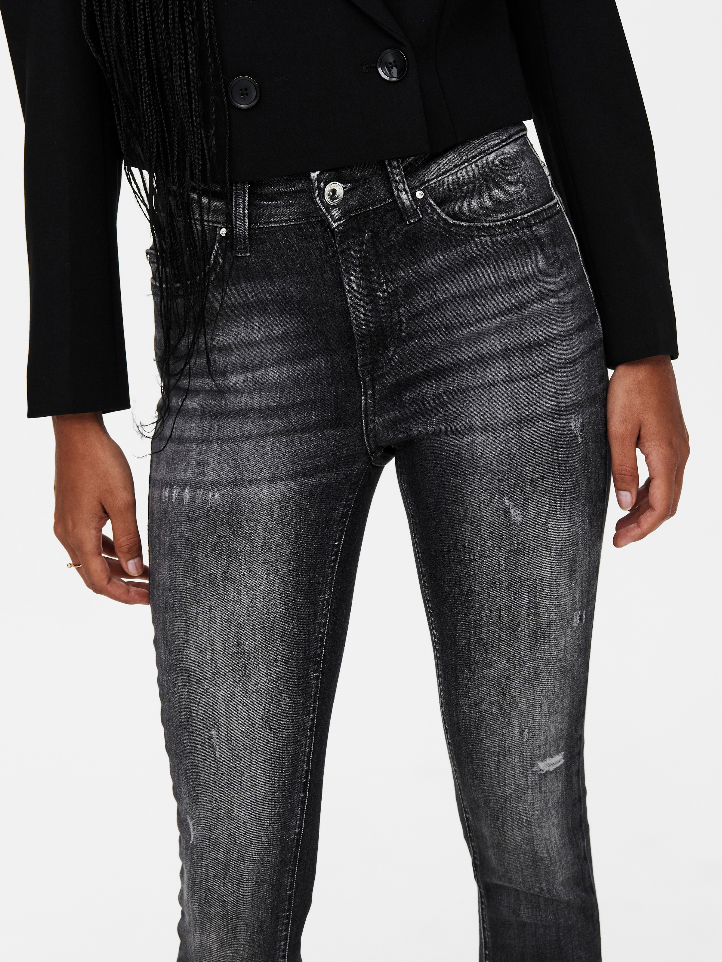 Thumbnail - ONLY Skinny-fit-Jeans "ONLBLUSH MID SK AK RW REA787 DNM" mit Destroyed Effekt