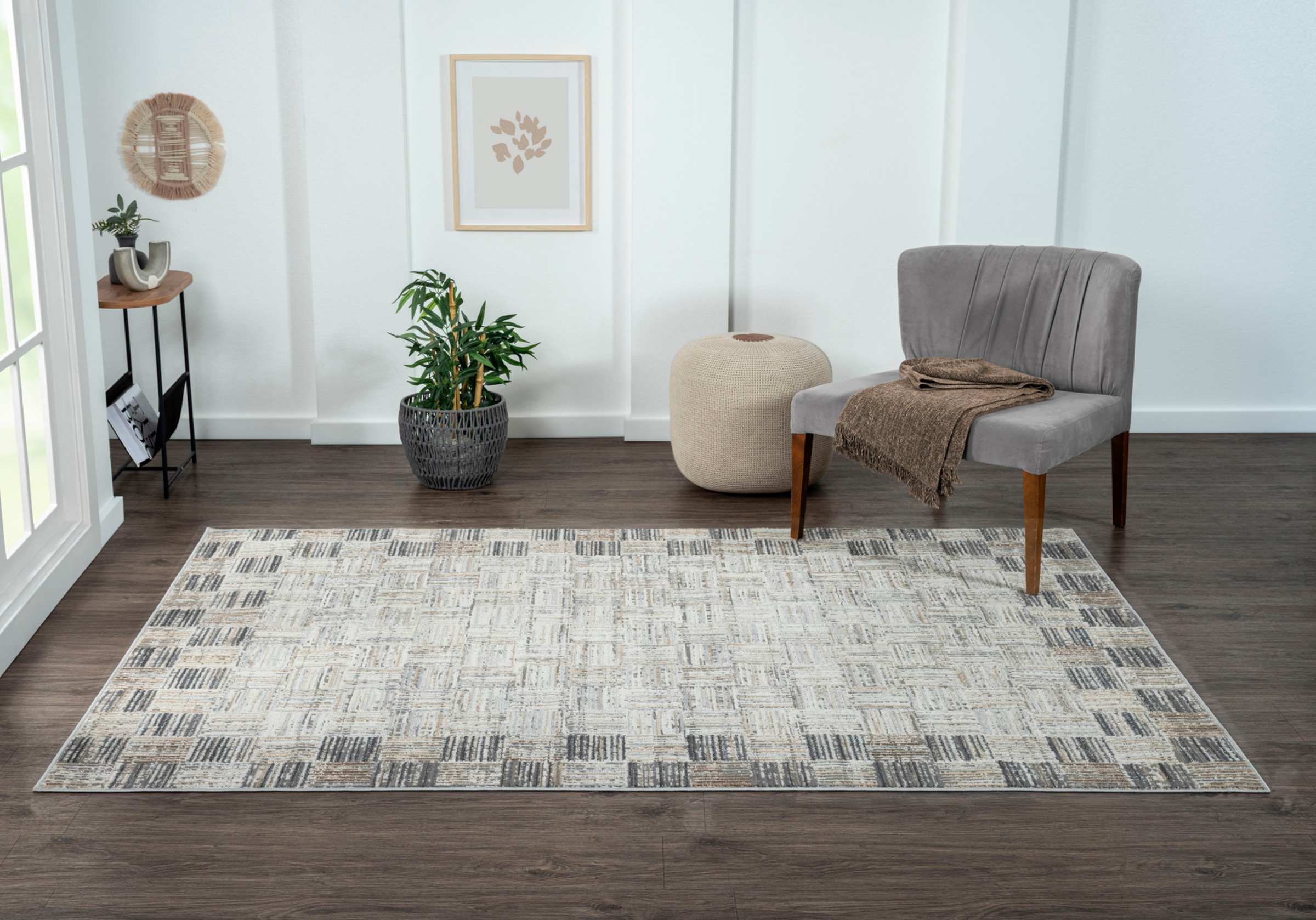 Myflair Möbel & Accessoires Teppich »My Mood, LAGERRÄUMUNG!«, rechteckig, 8 mm Höhe, Kurzflor, Scandi-Design, mit Bordüre, besonders weich durch Microfaser
