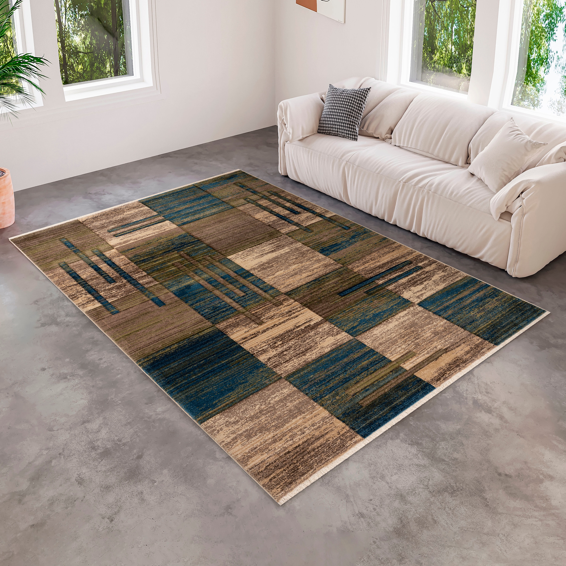 my home Teppich »Beliz«, rechteckig, mit Konturenschnitt, Kurzflor, 3D-Design, Wohnzimmer