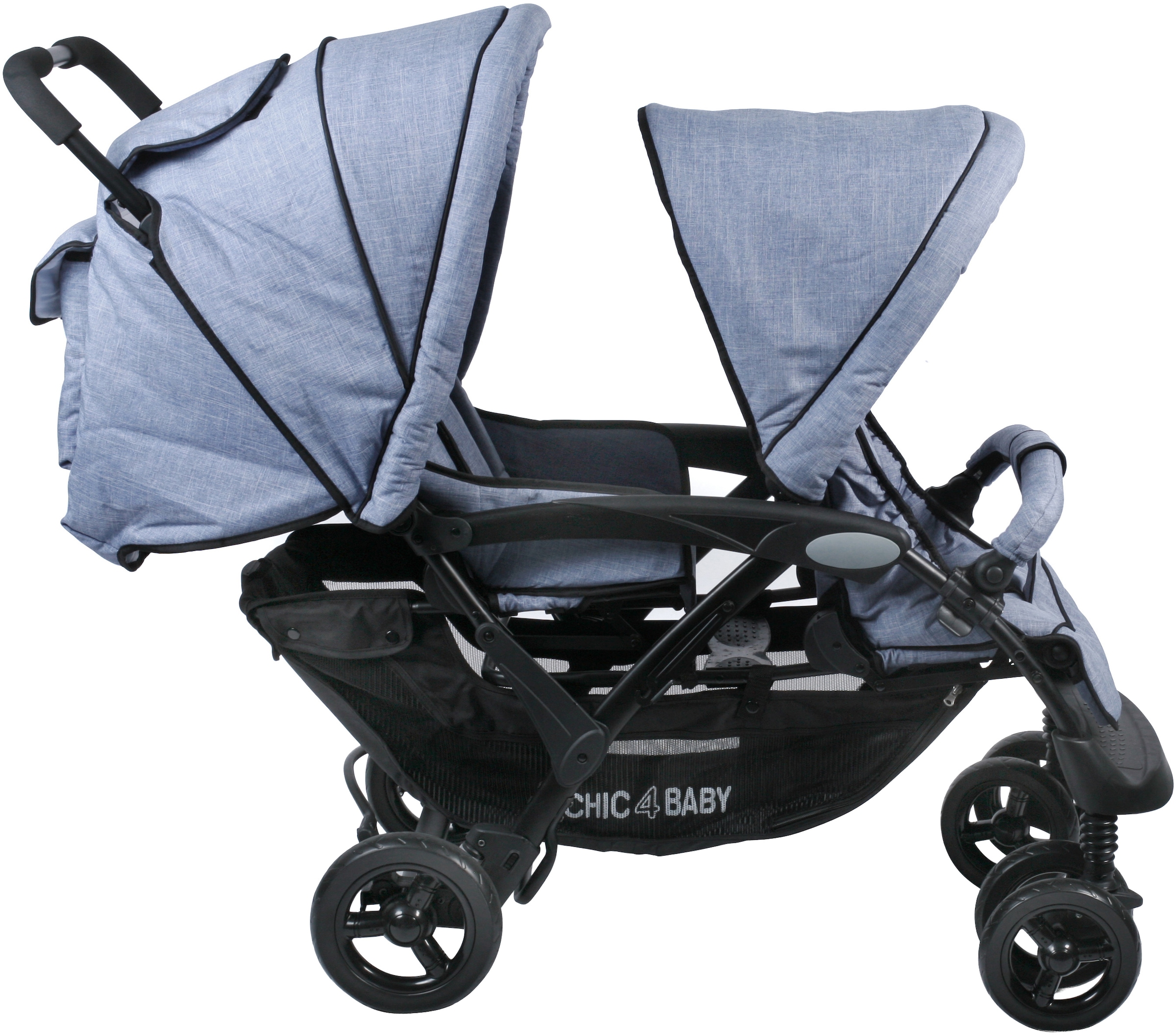 CHIC4BABY Geschwisterwagen »Duo« mit feststellbaren Doppelschwenk-Vorderrädern