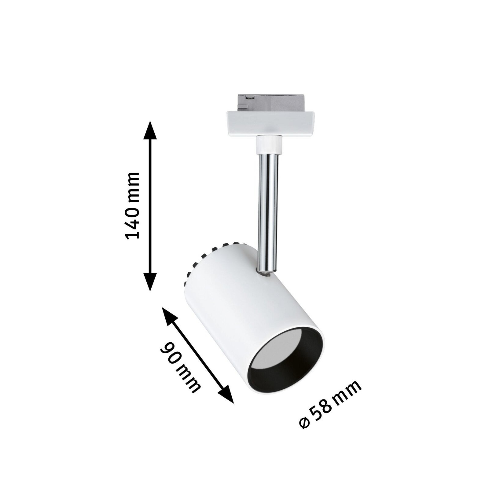 Paulmann Schienensystem-Leuchten »URail Schienenspot Shine Einzelspot 225lm 4,9W 2700K 230V Chrom matt«