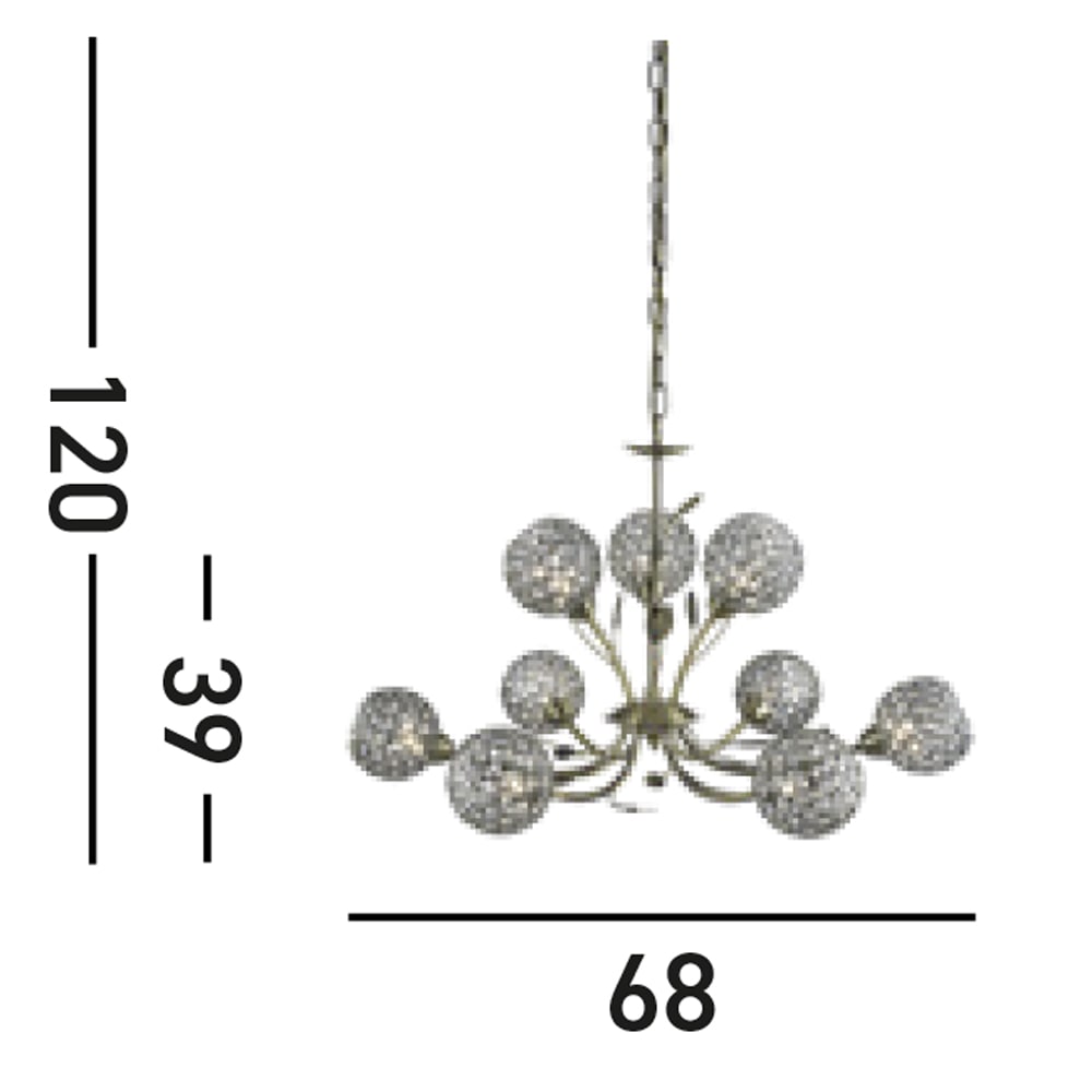 Searchlight Hängeleuchte »Hängeleuchte Bellis II, 9-flammig«, 9 flammig, Leuchtmittel G9 | ohne Leuchtmittel, Elegante Optik