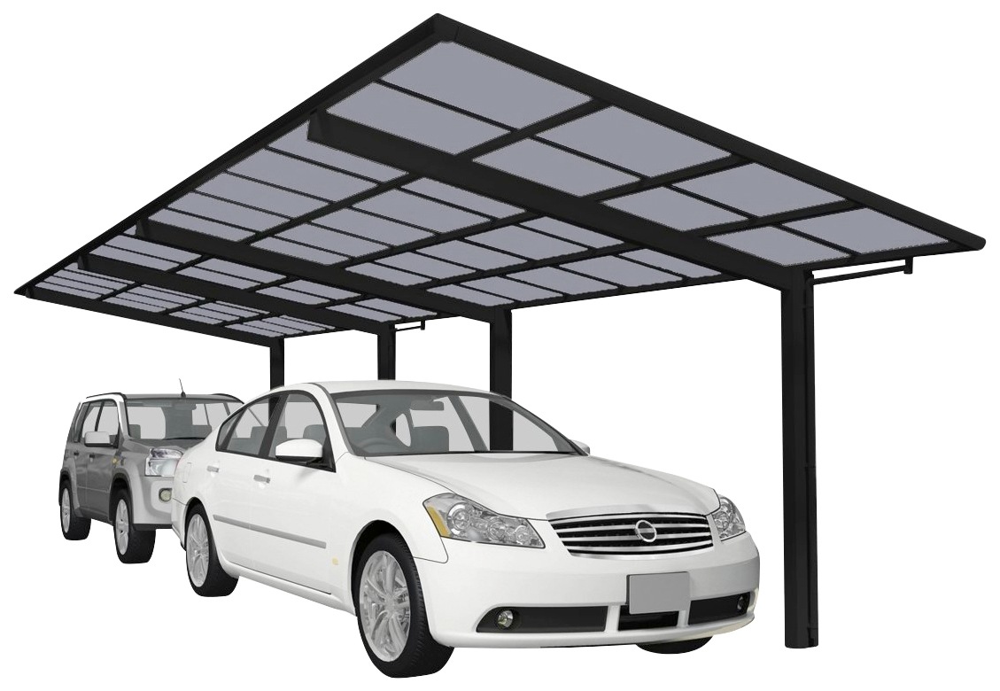 Ximax Doppelcarport "Linea Typ 80 Tandem-schwarz", Aluminium, 257 cm, schwarz, Aluminium