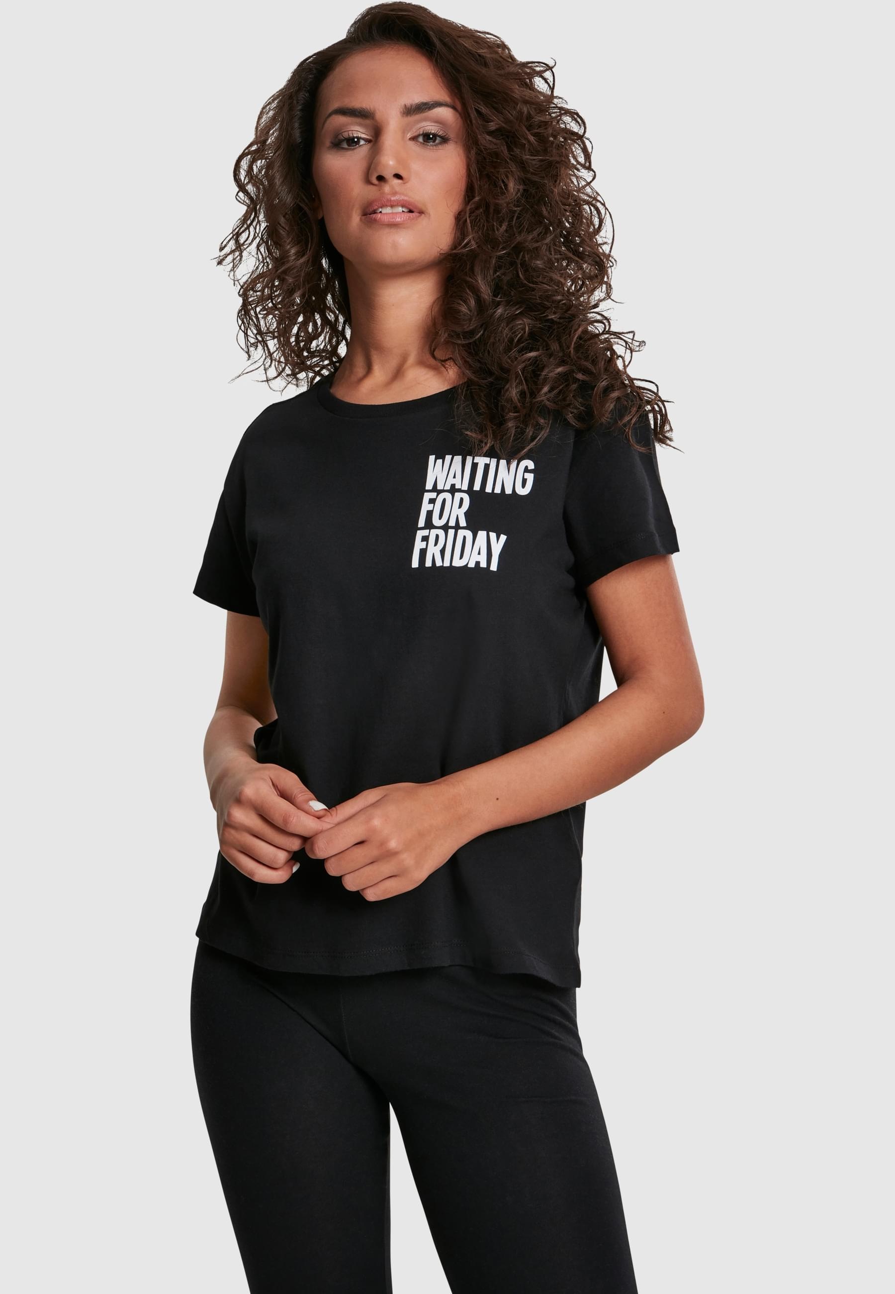 MisterTee T-Shirt »MisterTee Damen Ladies Waiting For Friday Box Tee«, (1 tlg.)