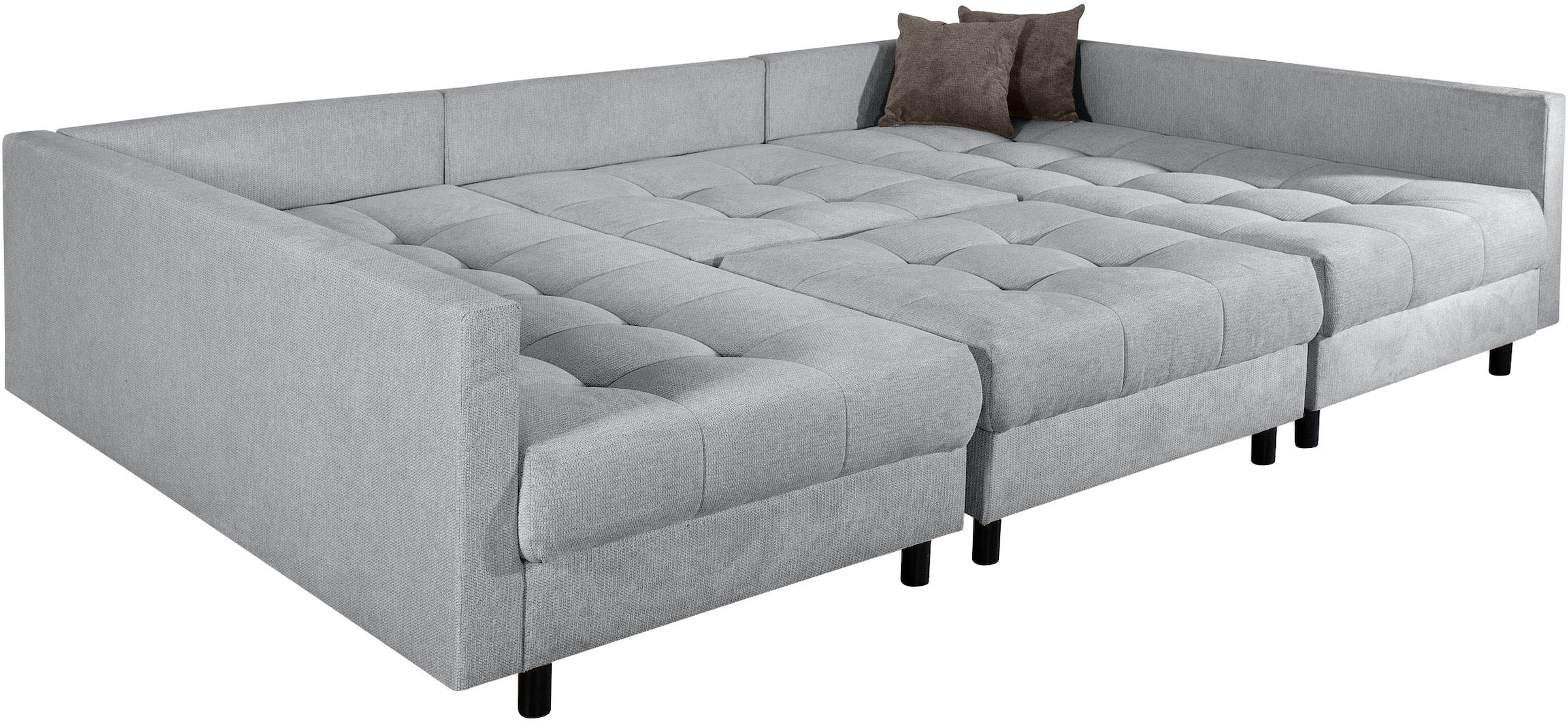 Home affaire Wohnlandschaft »Toni U-Form, B: 298 cm«, mit Hocker & 3 Zierkissen, Federkern