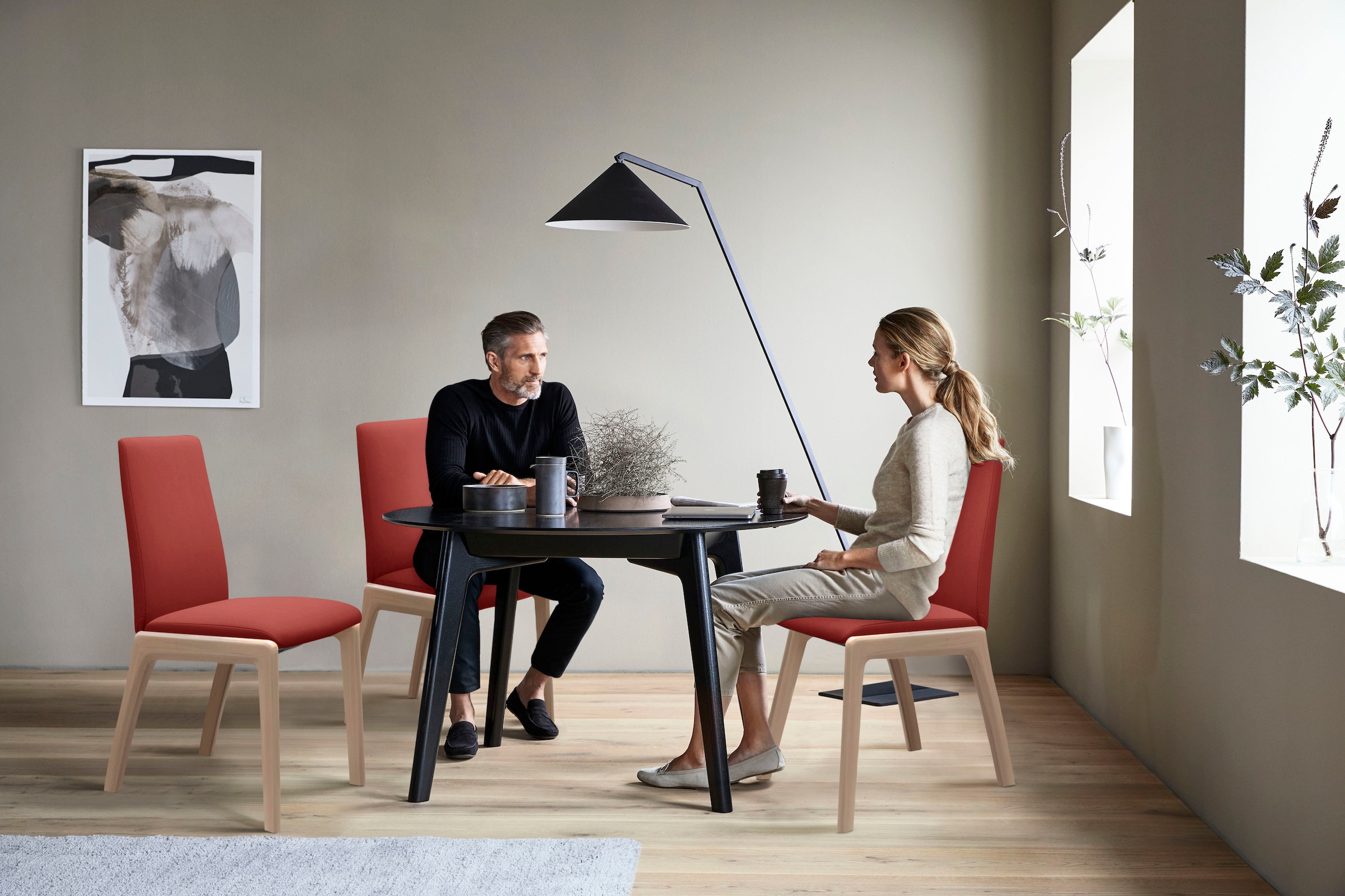 Stressless® Polsterstuhl »Laurel«, Microfaser DINAMICA, Low Back, Größe M, mit abgerundeten Beinen in Eiche gekalkt