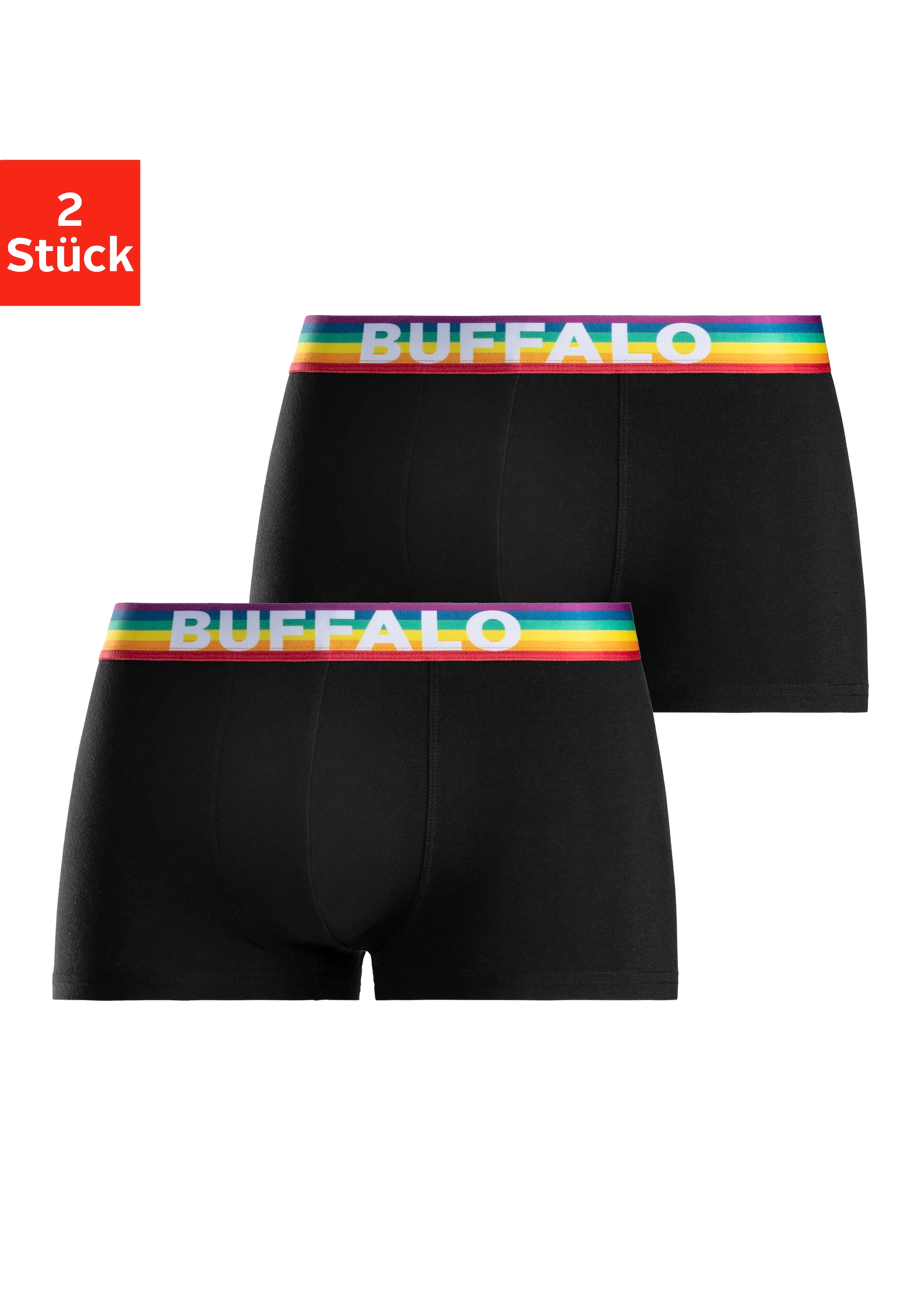 Buffalo Hipster "PRIDE", (Packung, 2 St.), knapp sitzende Boxershorts aus B günstig online kaufen