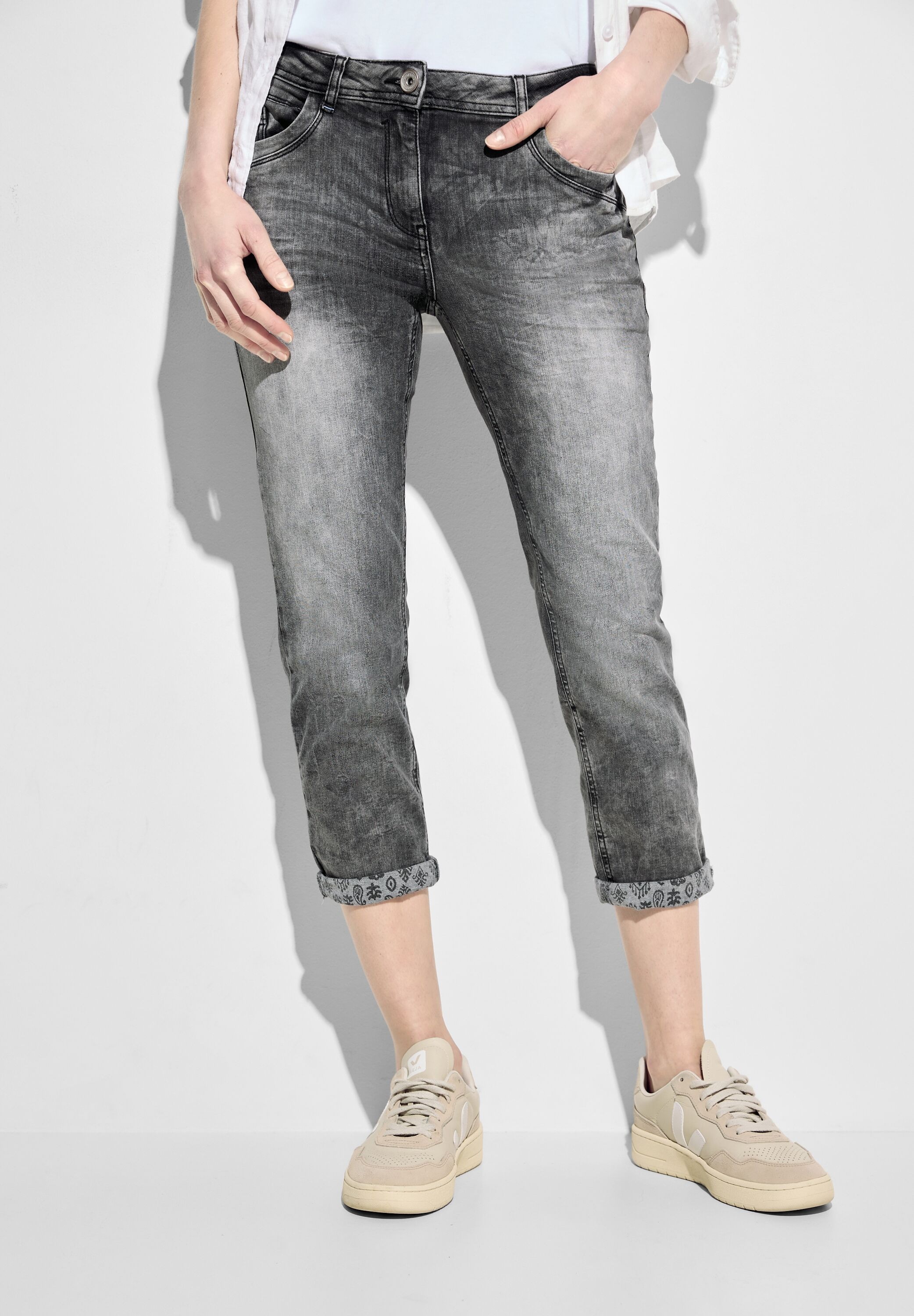 Cecil Slim-fit-Jeans, in grauer Waschung