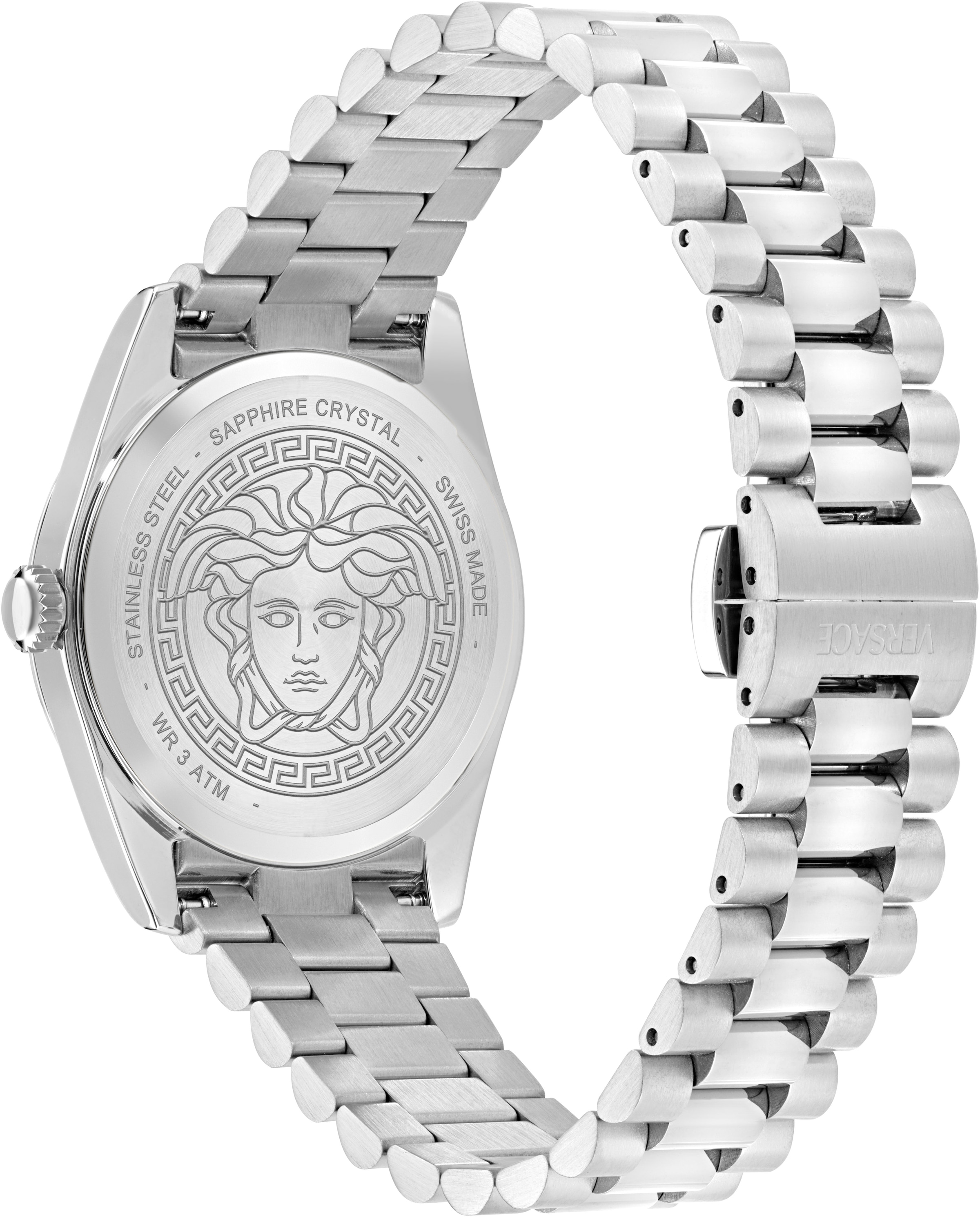 Versace Quarzuhr »MILLENYIUM LADY«, Armbanduhr, Damenuhr, Swiss Made, Edelstahlarmband, analog