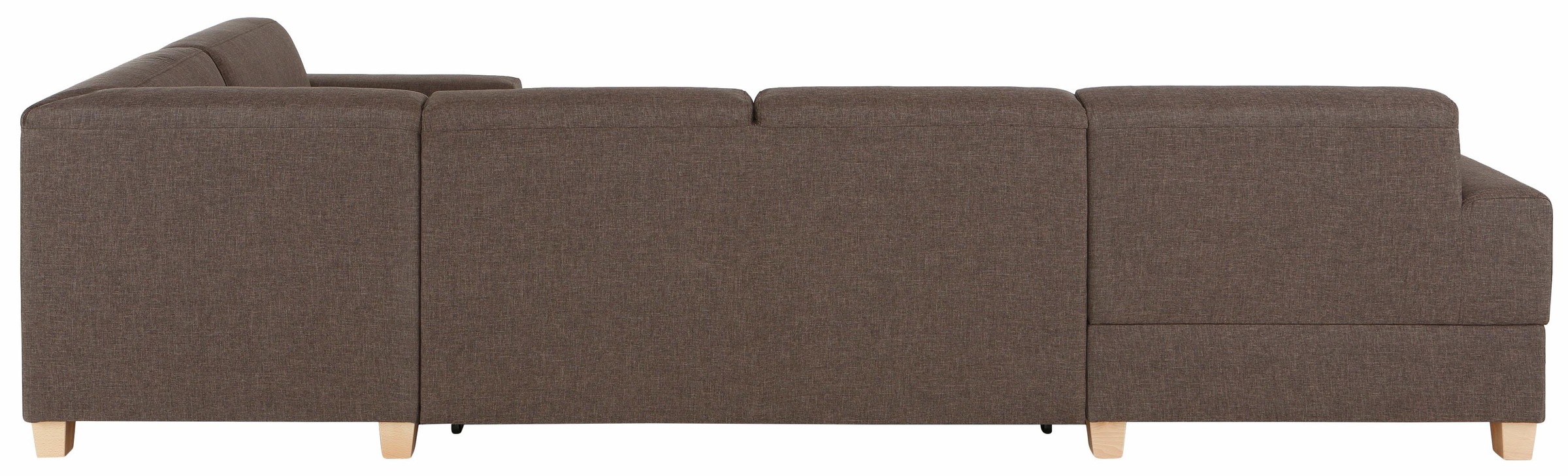 Wohnlandschaft HOME AFFAIRE "Corby, viel Platz und Komfort, U-Form", braun (mittelbraun), B:333cm H:80cm T:199cm, Struktur fein (100% Polyester);Chenille (100% Polyester);NaturLEDER (echtes Rindsleder) auf Sitzfläche, Kunstleder im Korpus;Melrose (100% Po 3