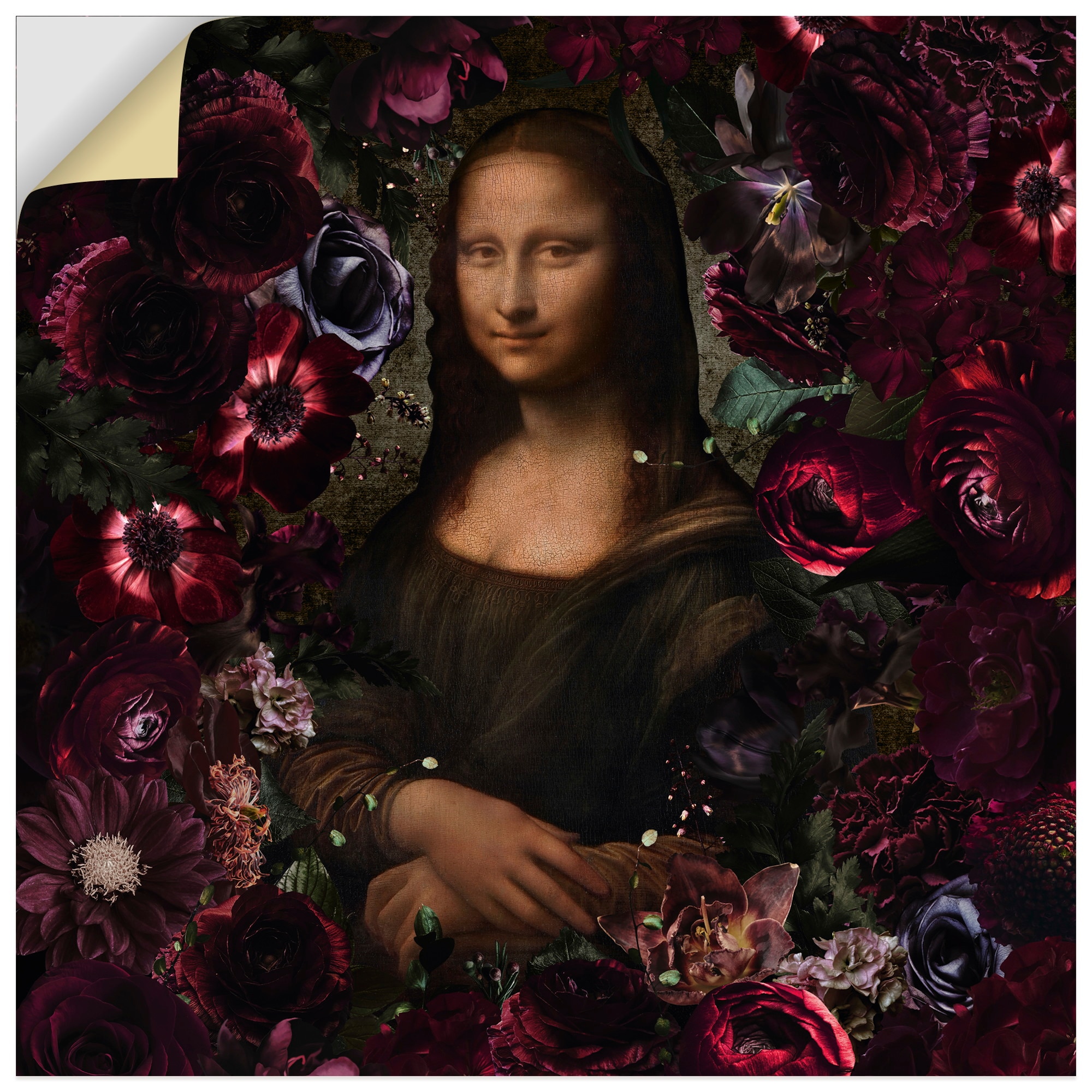 ARTLAND Mona Lisa Da Vinci Adaption Wall Decal Black 30x30cm