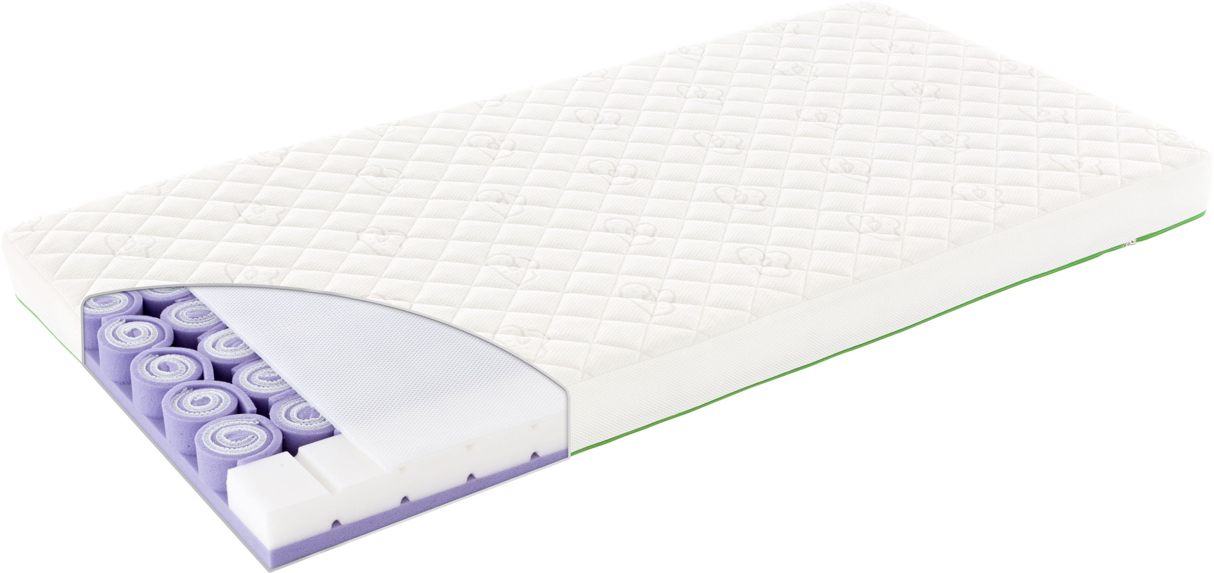 Babymatratze TRÄUMELAND, B:60cm H:11,5cm L:120cm, weiß, Bezug: 60% Polyester, 32% Lyocell (TENCEL ), 8% Baumwolle. Steppfüllung: 100% Polyester,