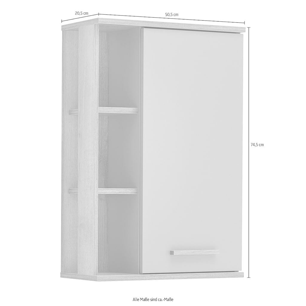 Saphir Badmöbel-Set »Quickset 5-teilig, Waschbeckenunterschrank mit LED-Spiegelschrank«, (5 St.)