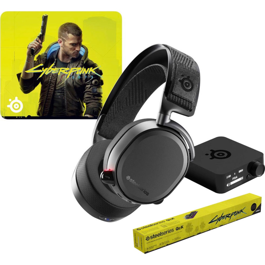 SteelSeries Gaming-Headset »Bundle Arctis Pro Wireless + QcK Large Cyberpunk Edition«