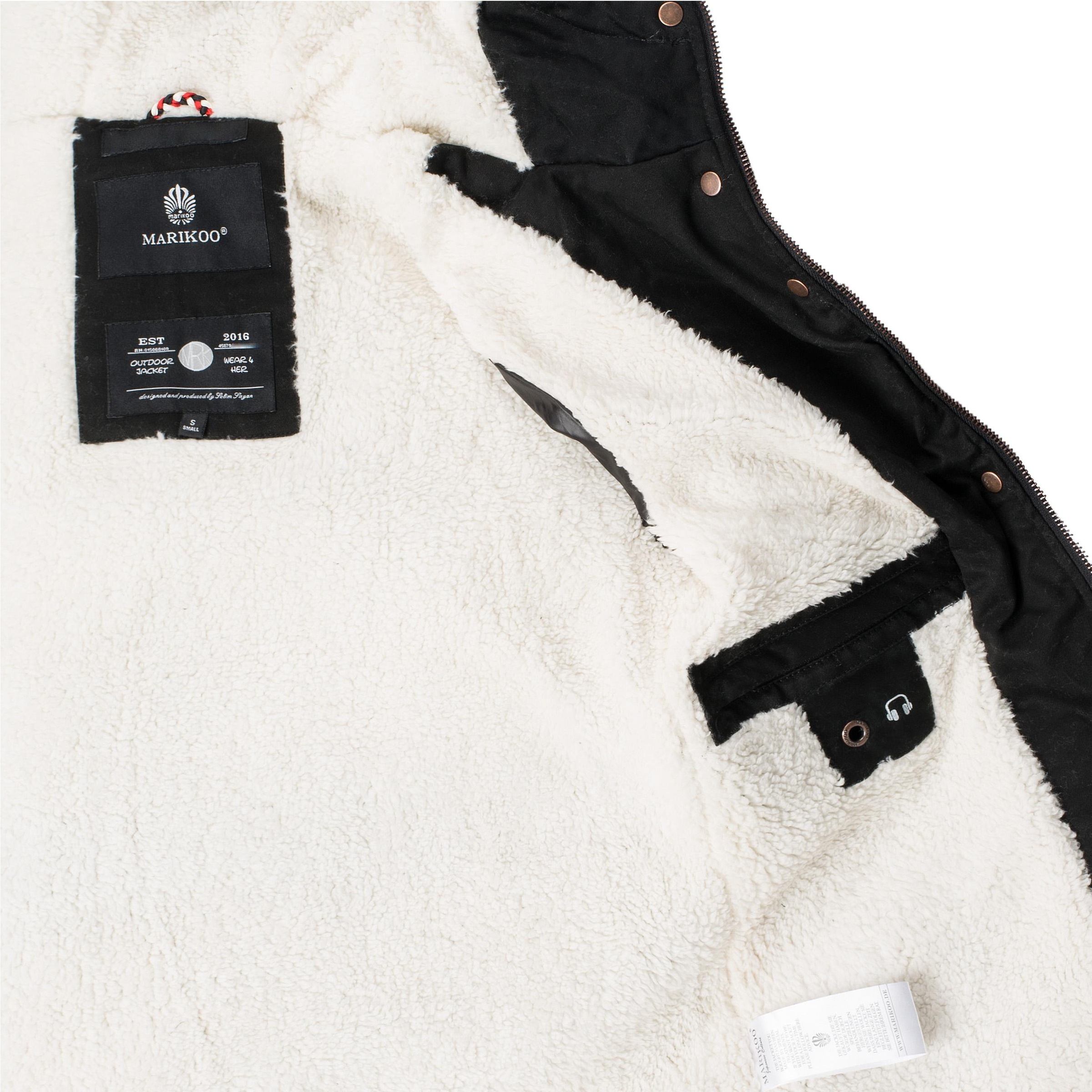 Marikoo Manolya Damen Winterjacke Schwarz Gr. L 6