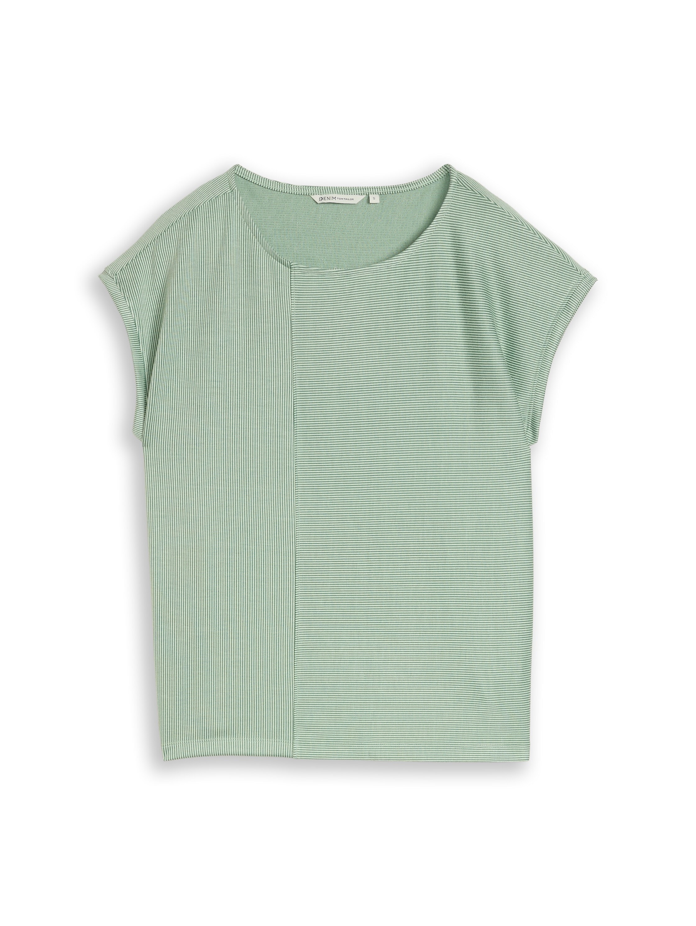 TOM TAILOR Denim Rundhalsshirt Ärmellos im Streifen-Look