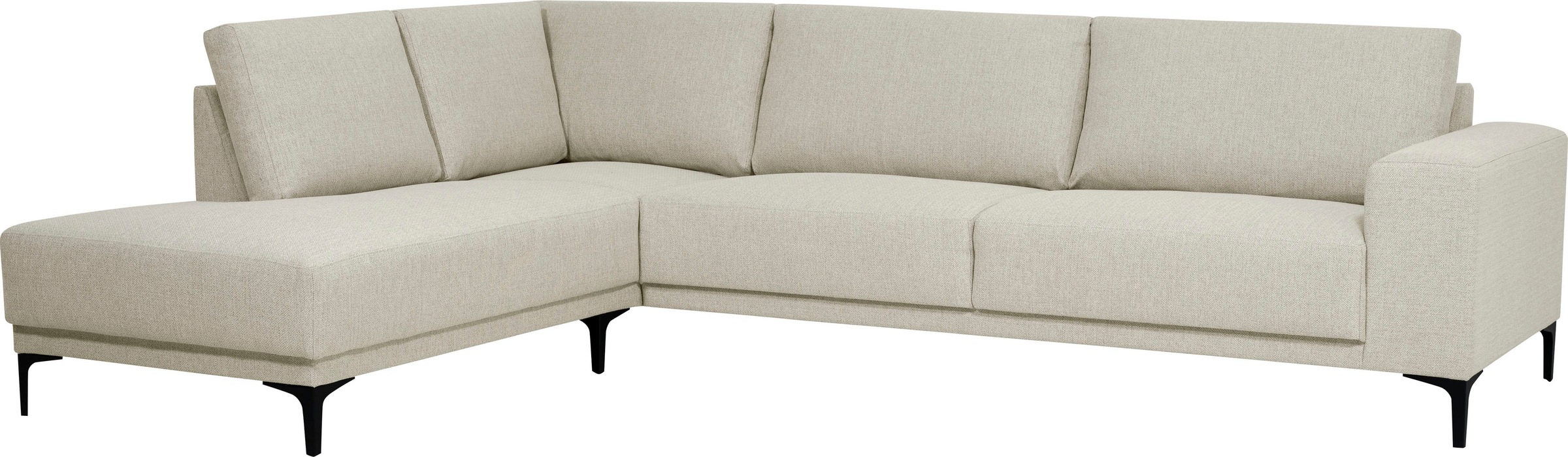 Places of Style Ecksofa »Xander, L-Form,«, Breite 289 cm, Webstoff, Soft-Touch Chenille, schwarze Metallfüßen