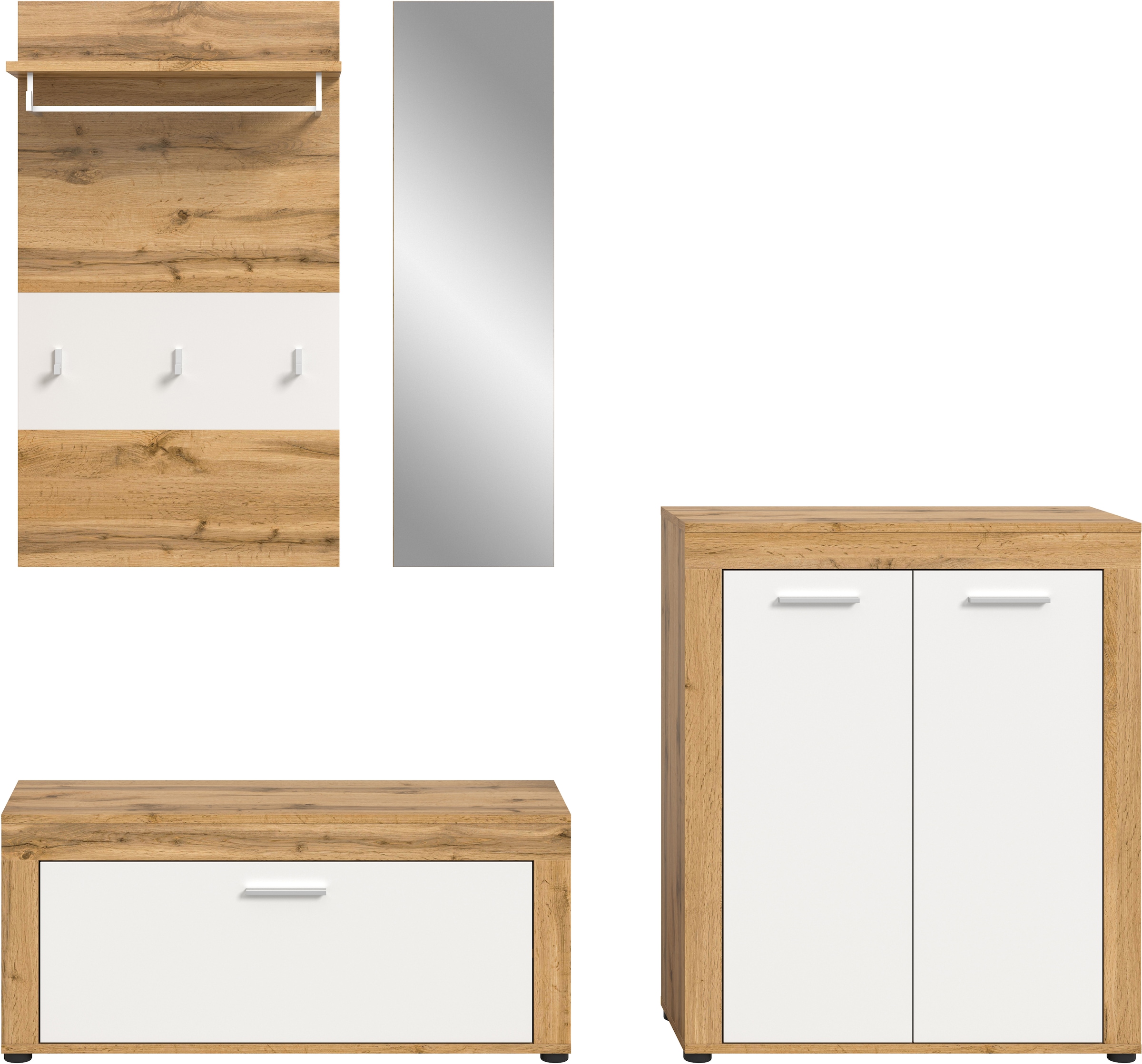 INOSIGN Garderoben-Set »Aosta«, (Set, 4 St.), Aosta, Höhe 191 cm, Garderobenset, Flur, Diele