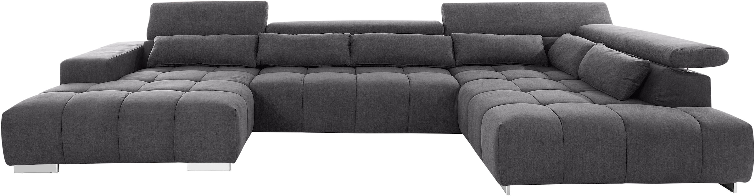 COTTA Wohnlandschaft »Orion U-Form«, mit Kopfteilverstellung & 6 Nierenkissen